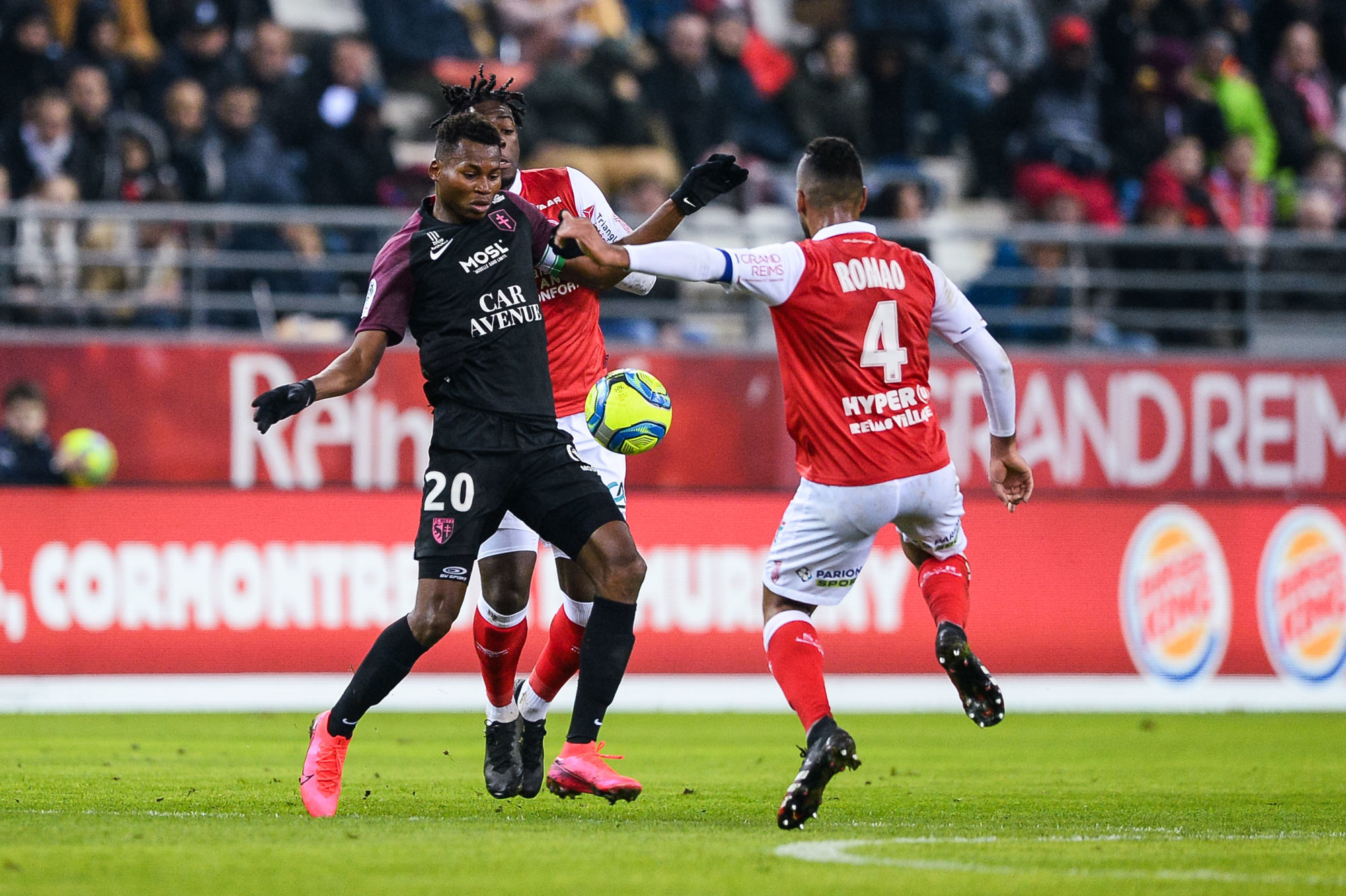 Habib DIALLO of Metz during the French Ligue 1 Soccer match between Stade de Reims and Roger LEMERRE coach of France Metz on January 25, 2020 in Reims, France. (Photo by Baptiste Fernandez/Icon Sport) - Stade Auguste-Delaune - Reims (France)