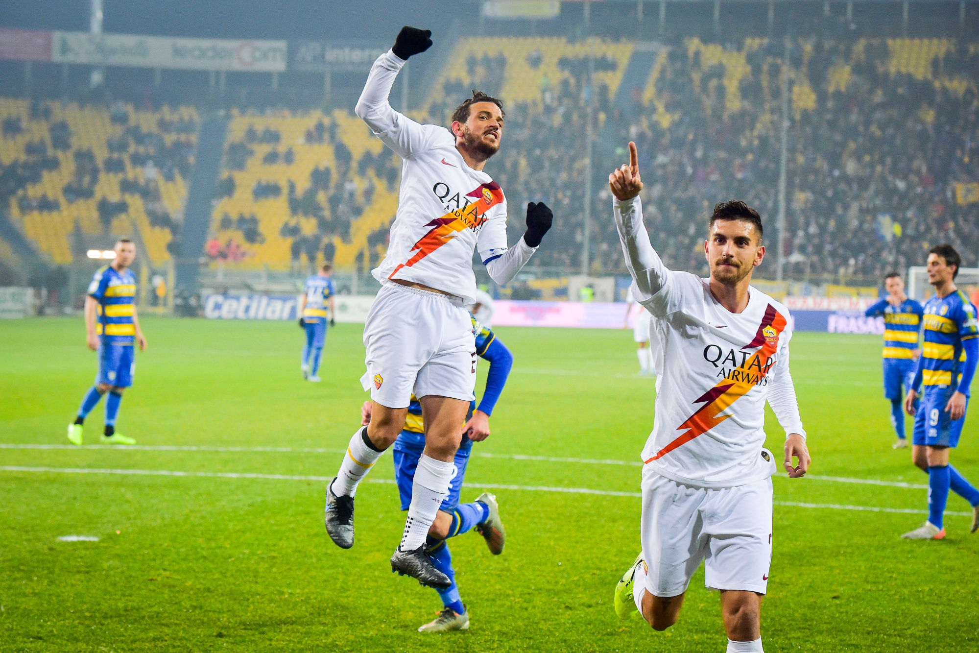 Foto Fabio Rossi/AS Roma/LaPresse
16/01/2020 Parma (Italia)
Sport Calcio
Parma-Roma
Coppa Italia 2019/2020 - Stadio Ennio Tardini
Nella foto: Lorenzo Pellegreini festeggia il suo secondo goal


Photo Fabio Rossi/AS Roma/LaPresse
16/01/2020 Parma (Italy)
Sport Soccer
Parma-Roma
Italian Cup 2019/2020 - Ennio Tardini Stadium
In the pic: Lorenzo Pellegrini celebrates his second goal 

Photo by Icon Sport - Stadio Ennio Tardini - Parme (Italie)