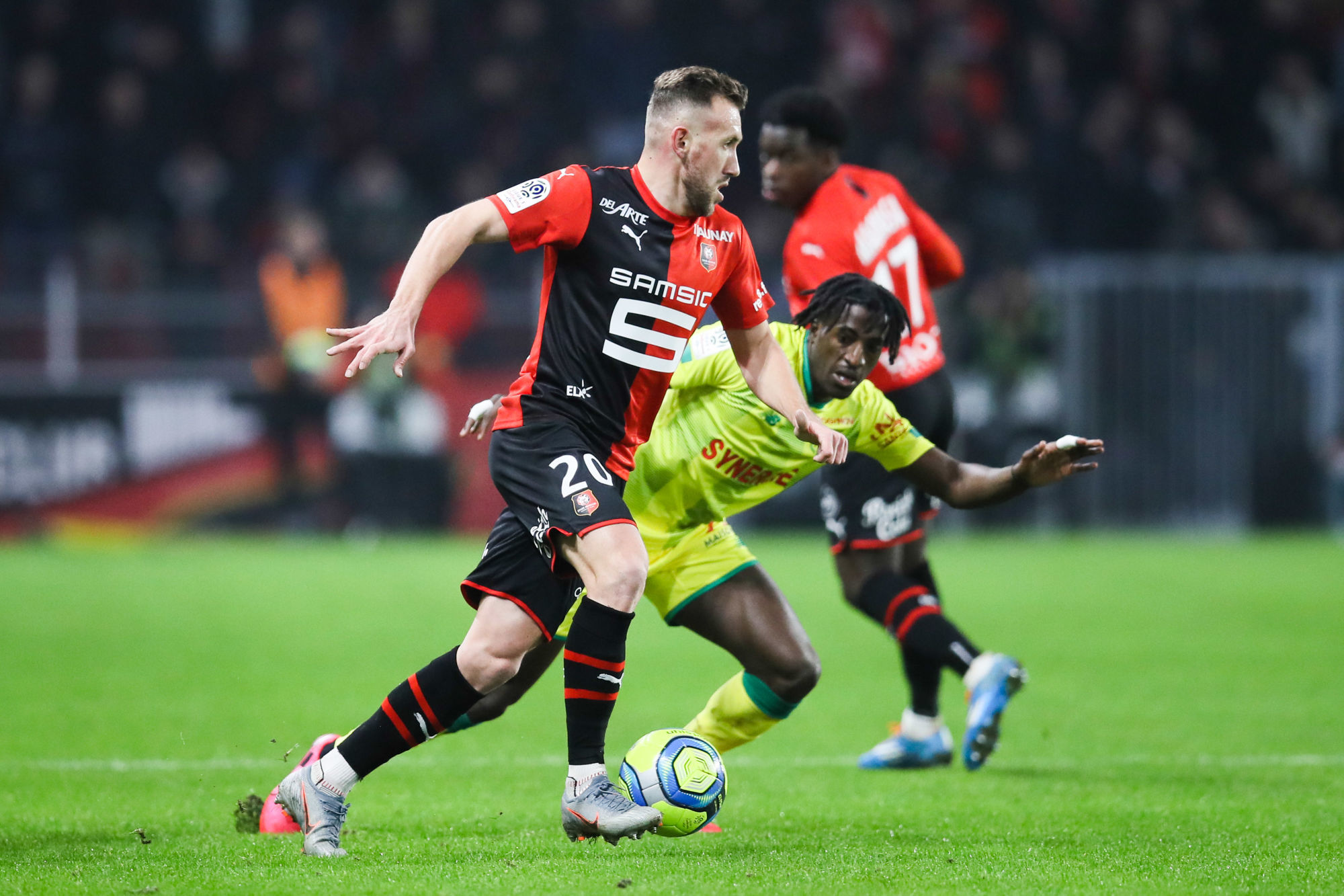 Flavien TAIT of Rennes during the Ligue 1 match between Rennes and Nantes at Roazhon Park on January 31, 2020 in Rennes, France. (Photo by Vincent Michel/Icon Sport) - Roazhon Park - Rennes (France)