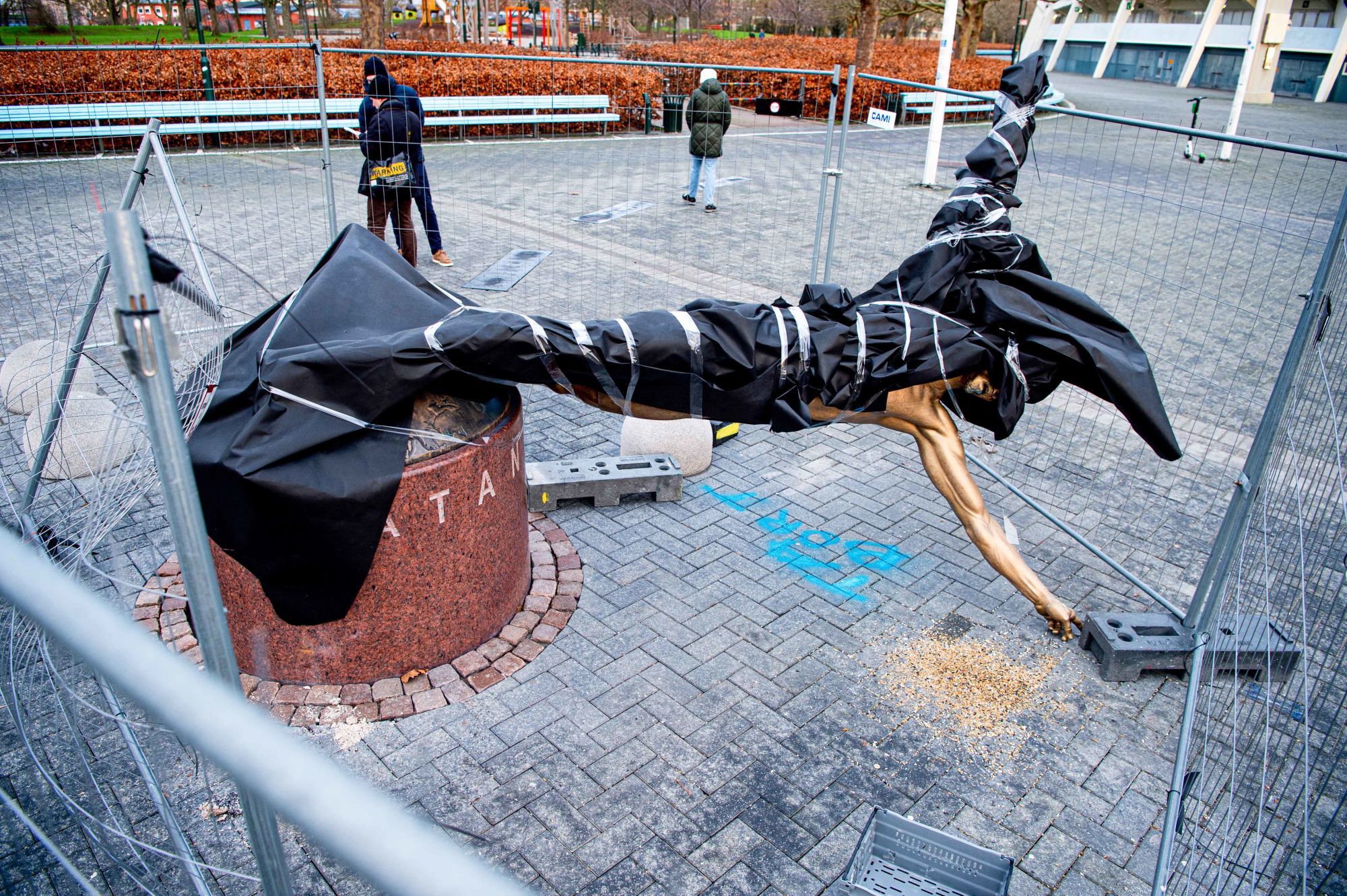 200105 The statue of Zlatan Ibrahimovic has been vandalized, photographed on January 5, 2020 in Malmö.
Photo: Christian Örnberg / BILDBYRÅN / Cop 166 

Photo by Icon Sport - Malmo (Suede)