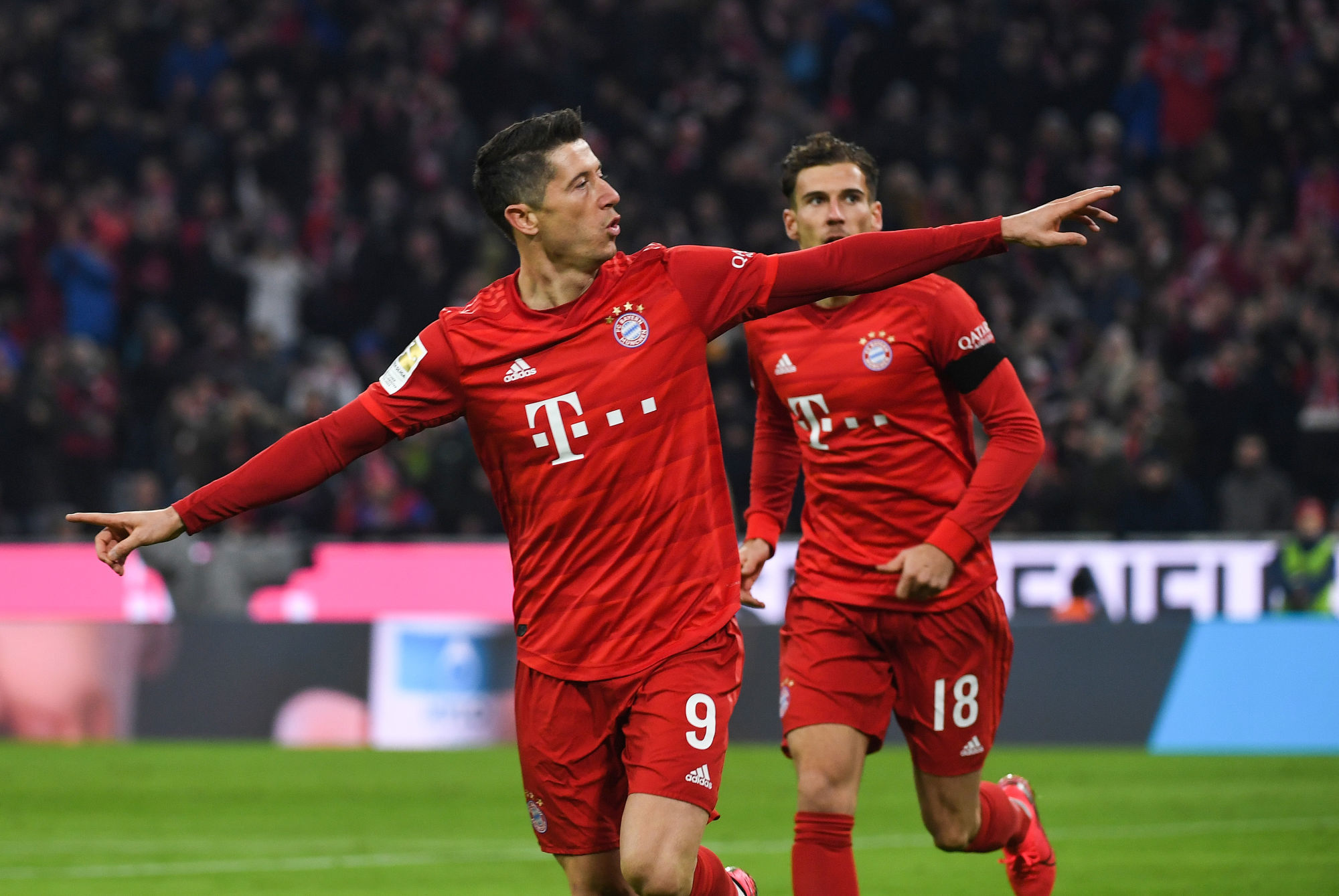 Photo by Icon Sport - Robert LEWANDOWSKI - Leon GORETZKA - Bayern Munich (Allemagne)