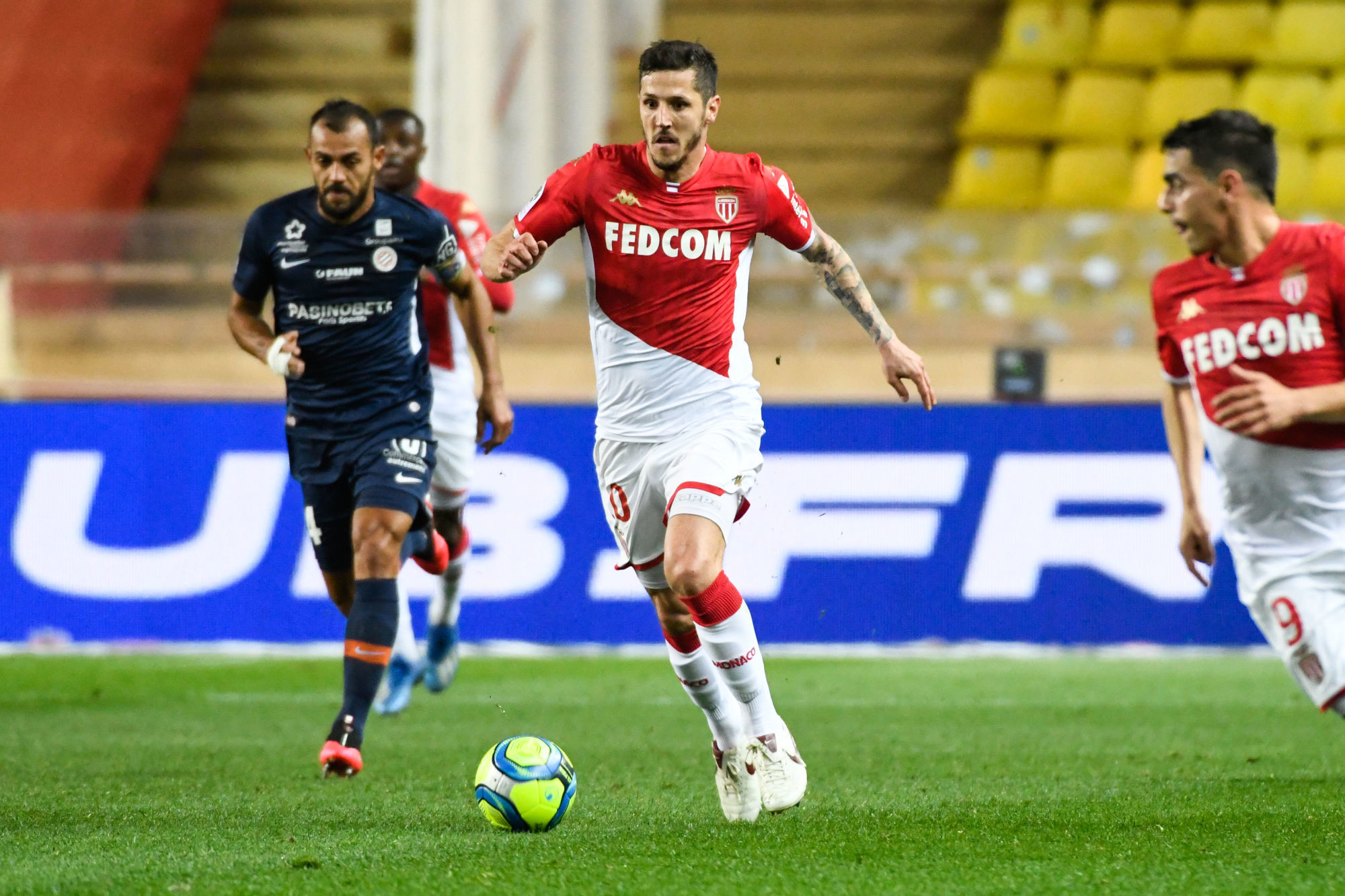 Stevan JOVETIC of Monaco during the Ligue 1 match between Monaco and Montpellier at Stade Louis II on February 14, 2020 in Monaco, Monaco. (Photo by Pascal Della Zuana/Icon Sport) - Stade Louis-II - Monaco (France)
