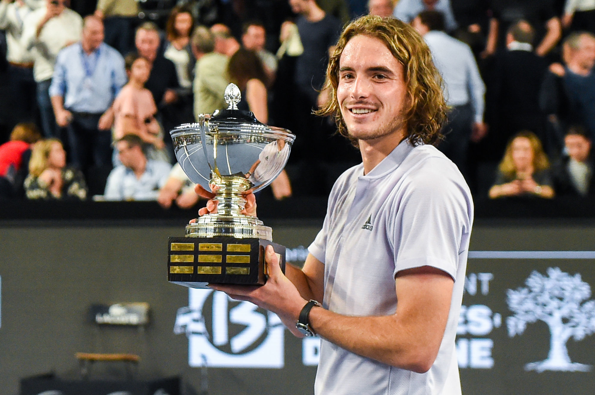 Stefanos TSITSIPAS of Greece with winner cup during the Open Marseille on February 23, 2020 in Marseille, France. (Photo by Alexandre Dimou/Icon Sport) - Marseille (France)