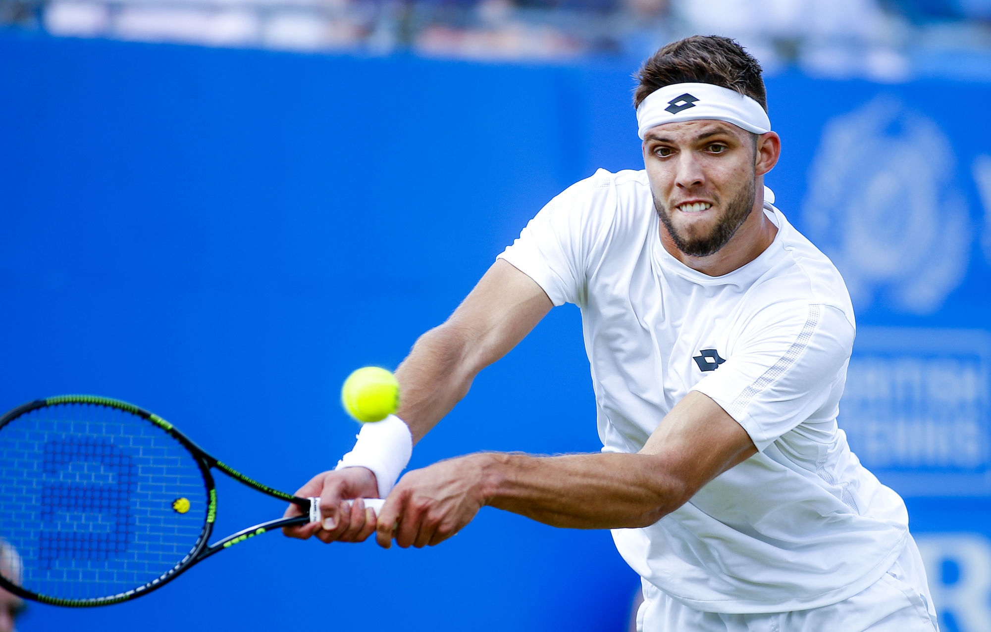 Czech Republic Jiri Vesely in action during day four of the 2016 AEGON Championships at The Queen's Club, London.