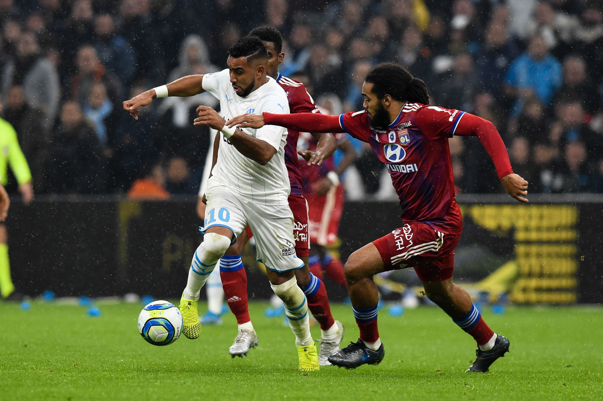 Photo by Alexandre Dimou/Icon Sport - Dimitri PAYET - Jason DENAYER - Orange Vélodrome - Marseille (France)