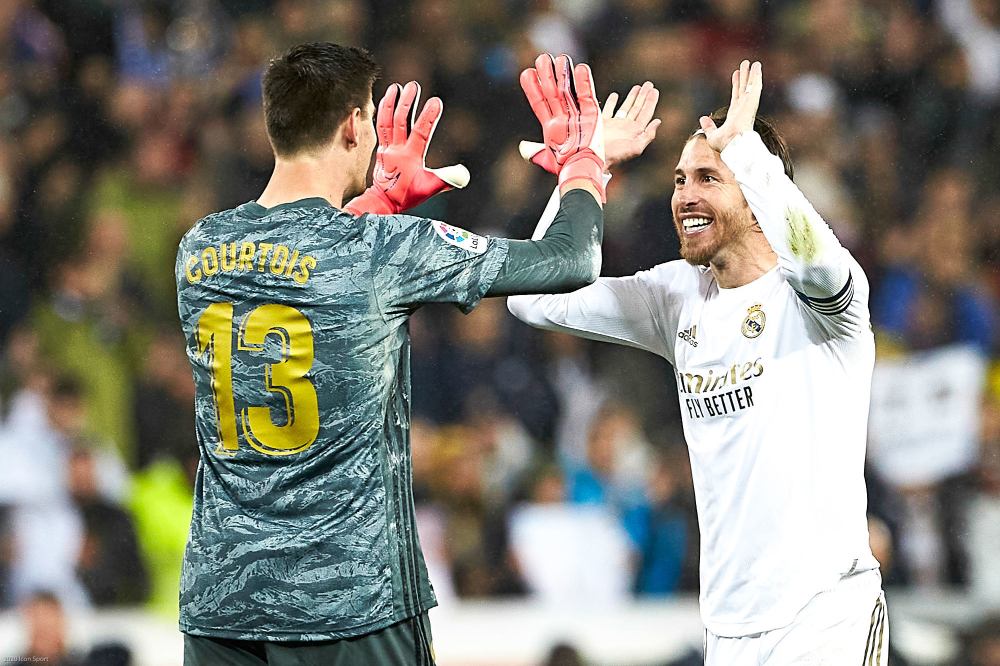 Photo by Pressinphoto/Icon Sport - Thibaut COURTOIS - Sergio RAMOS - Stade Santiago-Bernabeu - Madrid (Espagne)