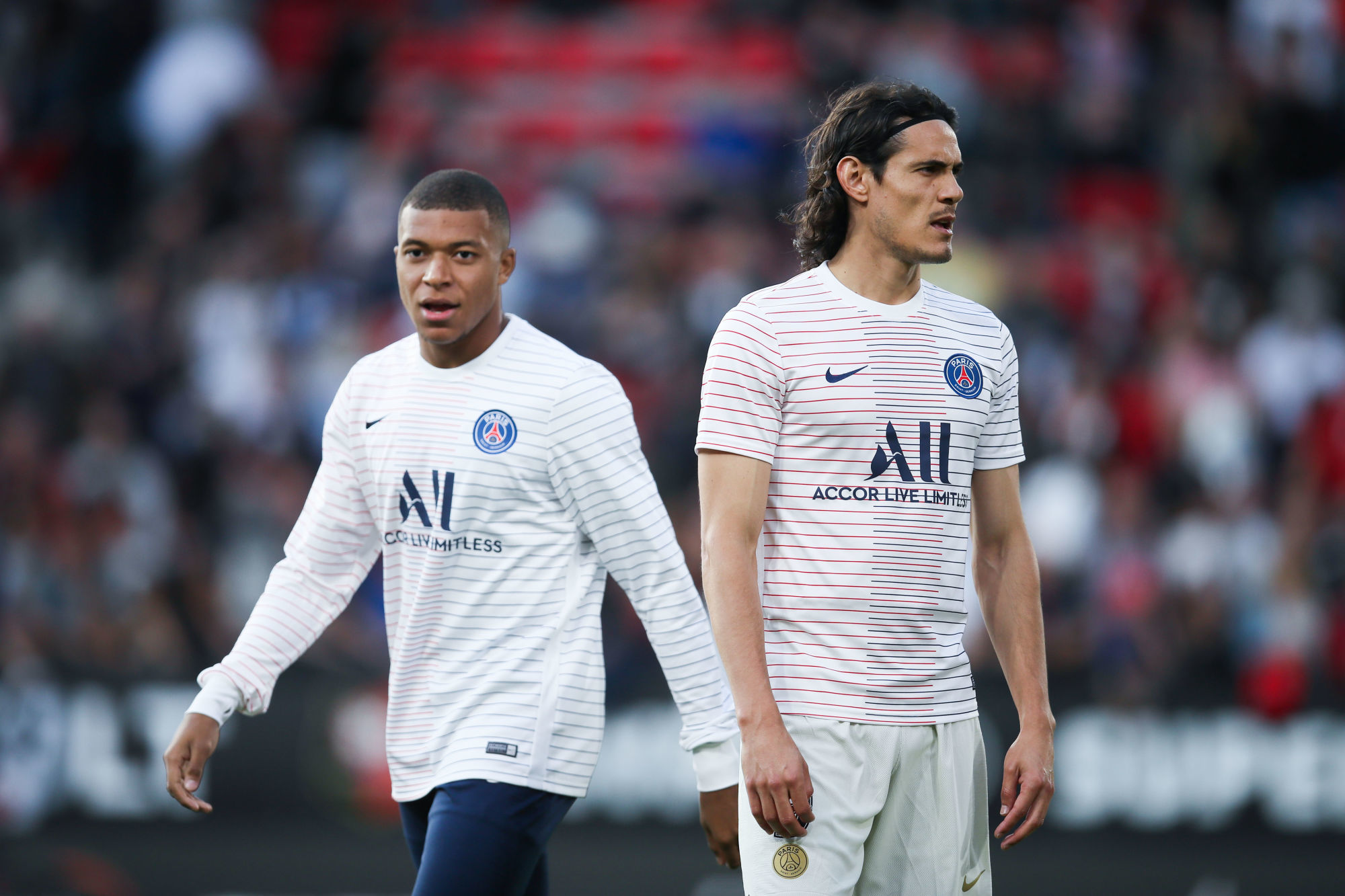 Kylian Mbappé et Edinson Cavani - PSG (Photo Vincent Michel/Icon Sport)