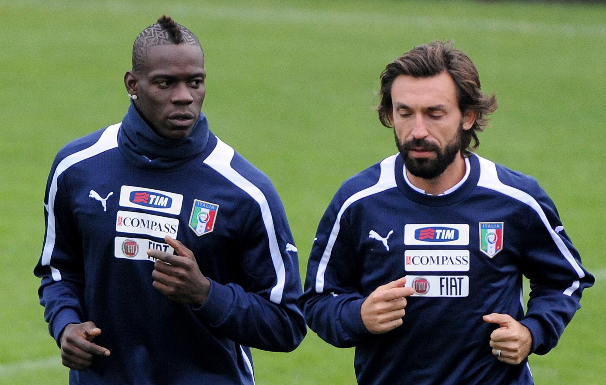Mario Balotelli  /  Andrea Pirlo - 12.11.2012 - Entrainement de l'Italie