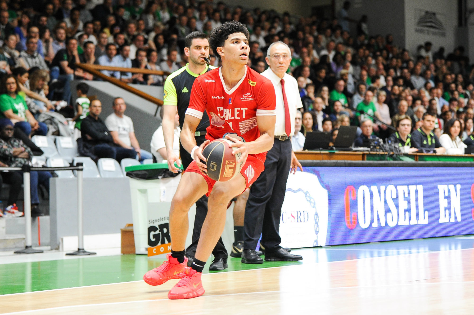 Killian Hayes of Cholet during the Jeep Elite match between Nanterre and Cholet at Palais des Sports Maurice Thorez on April 23, 2019 in Nanterre, France. (Photo by Sandra Ruhaut/Icon Sport)