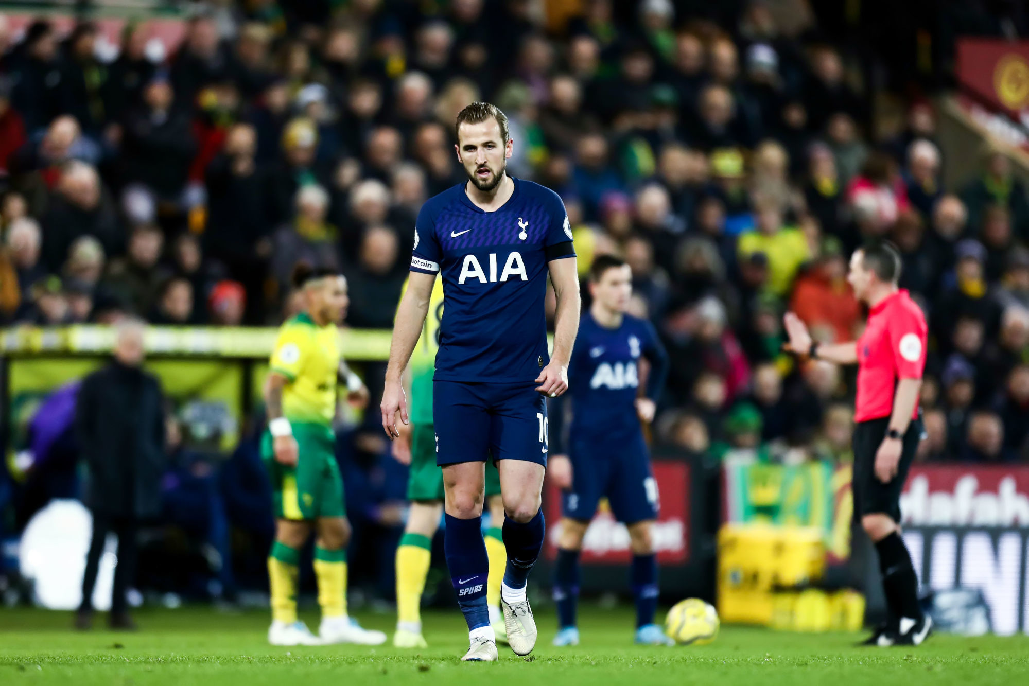 28th December 2019; Carrow Road, Norwich, Norfolk, England, English Premier League Football, Norwich versus Tottenham Hotspur; A dejected Harry Kane of Tottenham Hotspur - Strictly Editorial Use Only. No use with unauthorized audio, video, data, fixture lists, club/league logos or 'live' services. Online in-match use limited to 120 images, no video emulation. No use in betting, games or single club/league/player publications 

Photo by Icon Sport - Harry KANE - Carrow Road - Norwich (Angleterre)