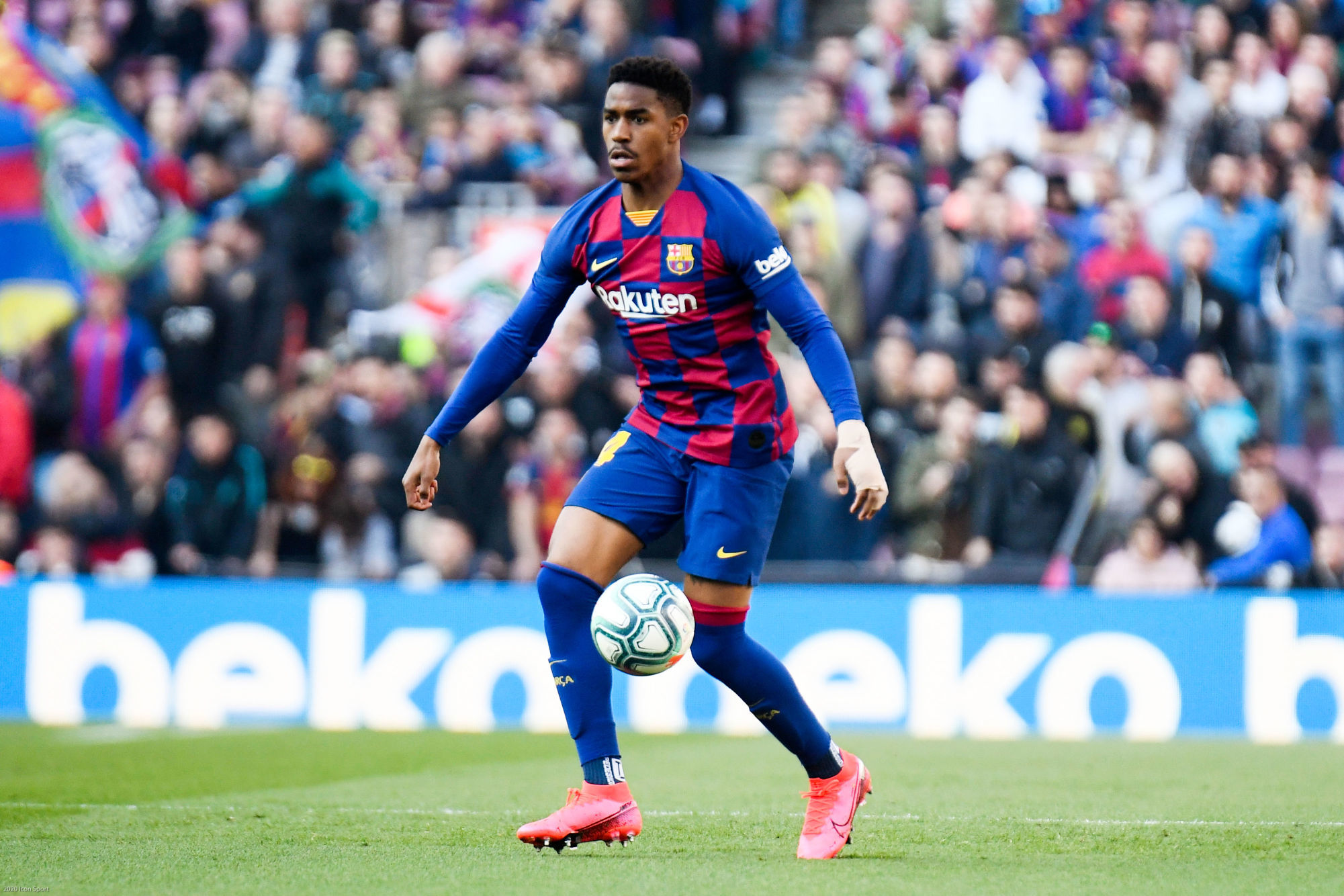 Junior Firpo of FC Barcelona during the La Liga match between FC Barcelona and SD Eibar at Camp Nou Stadium on February 22, 2020 in Barcelona, Spain. (Photo by Pressinphoto/Icon Sport) - Junior FIRPO - Camp Nou - Barcelone (Espagne)
