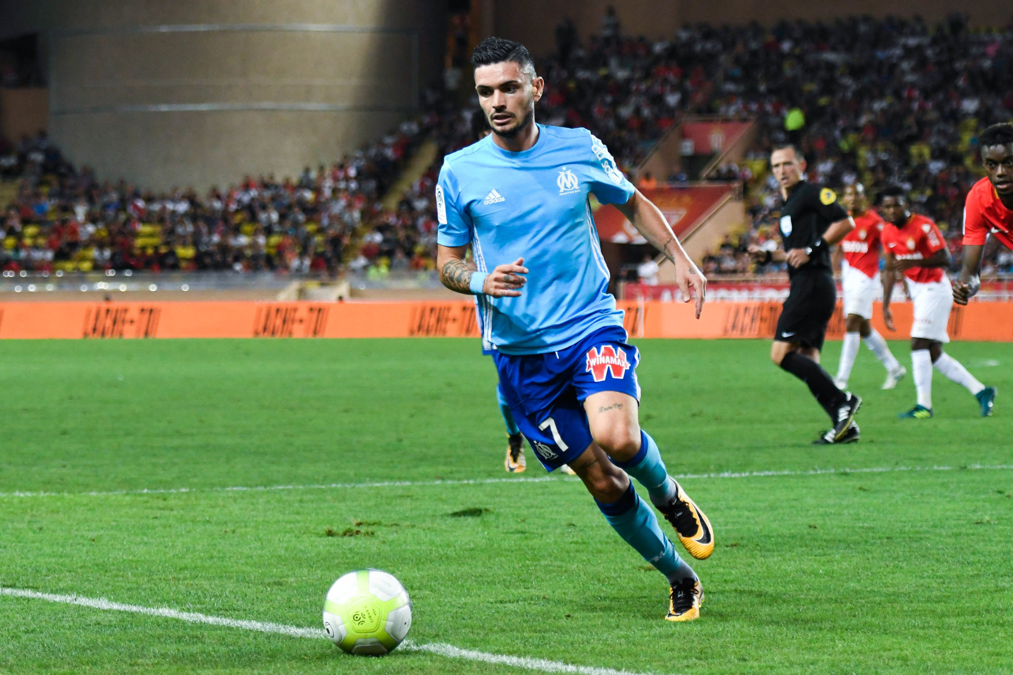Remy Cabella of Marseille during the Ligue 1 match between AS Monaco and Olympique Marseille at Stade Louis II on August 27, 2017 in Monaco, . (Photo by Pascal Della Zuana/Icon Sport)