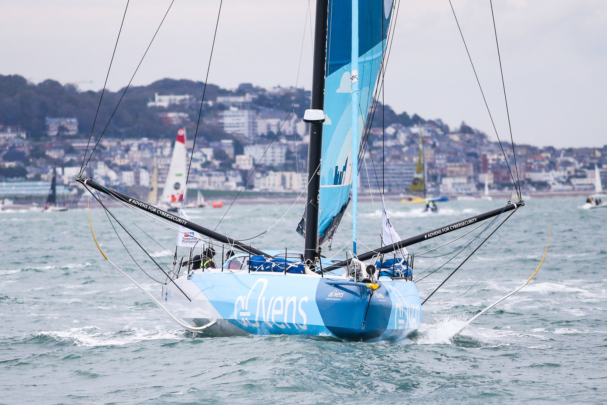 Thomas RUYANT and Antoine KOCH of Imoca Advens for cybersecurity during the Transat Jacques Vabre on October 27, 2019 in Le Havre, France. (Photo by Maxime Le Pihif/Icon Sport) - Thomas RUYANT - Antoine KOCH - Le Havre (France)
