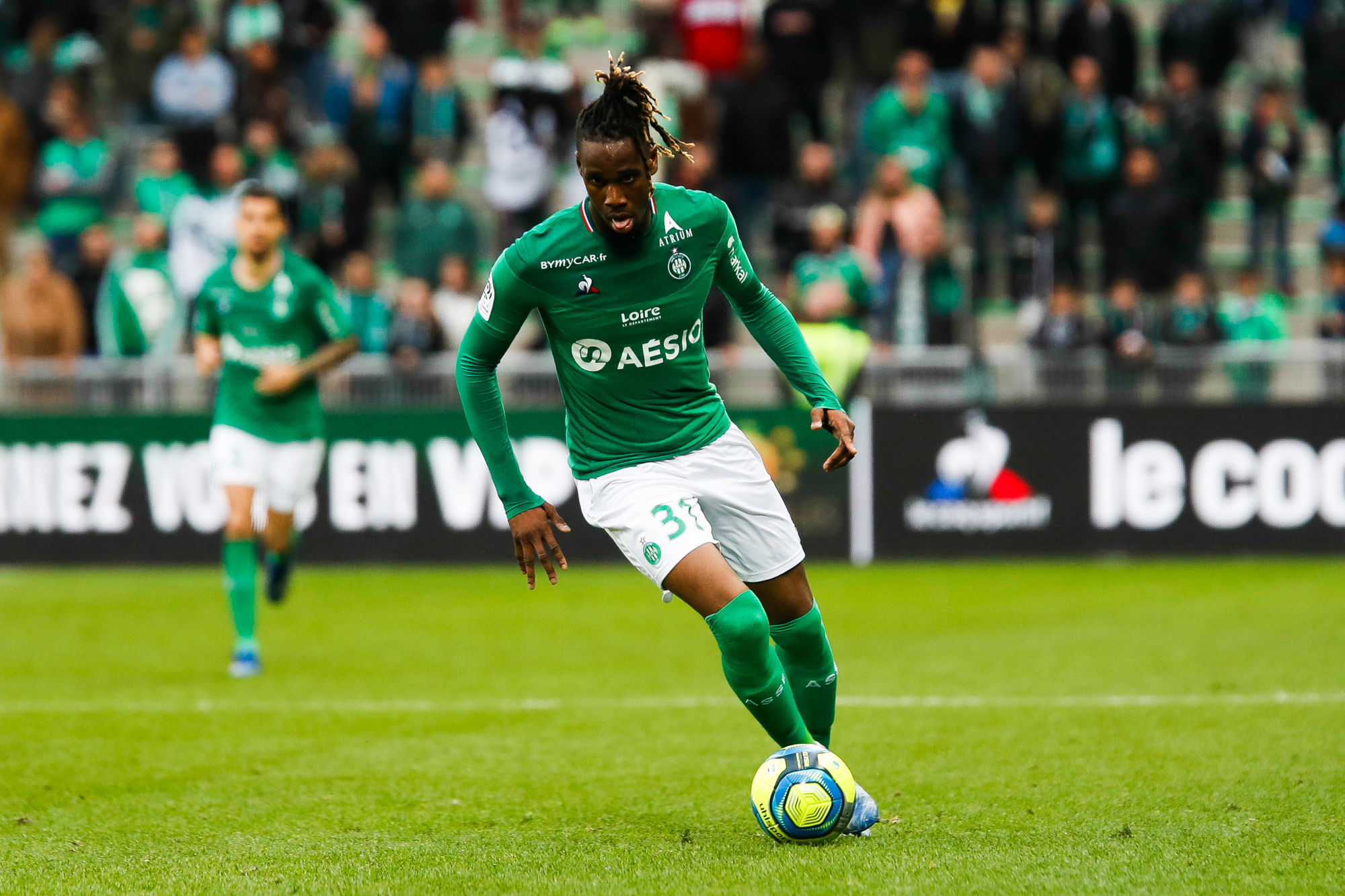 Charles ABI of Saint Etienne during the Ligue 1 match between Saint-Etienne and Bordeaux at Stade Geoffroy-Guichard on March 8, 2020 in Saint-Etienne, France. (Photo by Romain Biard/Icon Sport) - Charles ABI - Stade Geoffroy-Guichard - Saint Etienne (France)