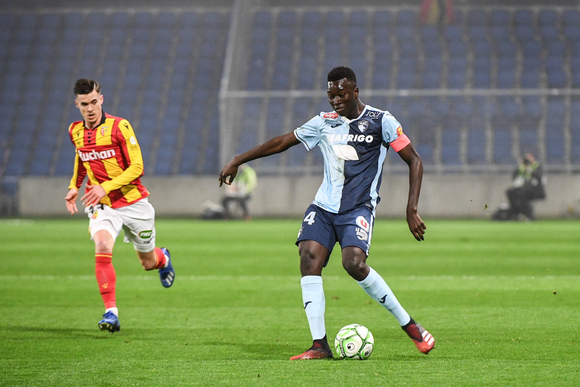 Alassane GUEYE of Le Havre during the Ligue 2 match between Le Havre Athletic Club and RC Lens on January 31, 2020 in Le Havre, France. (Photo by Anthony Dibon/Icon Sport) - Pape GUEYE - Stade Oceane - Le Havre (France)