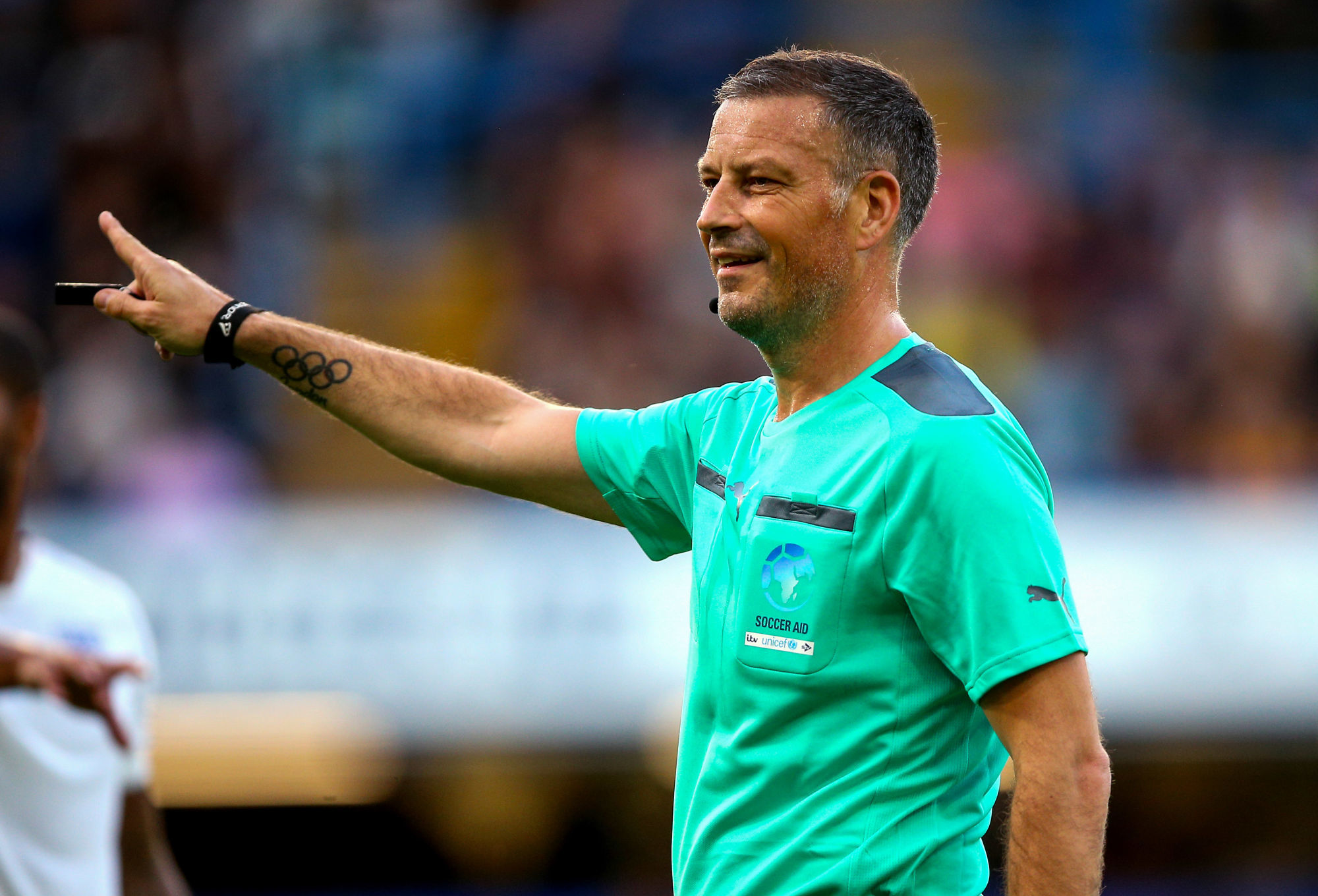 Referee Mark Clattenburg in action during the Soccer Aid match at Stamford Bridge, London, on the 16th June 2019. 
Photo : PA Images / Icon Sport