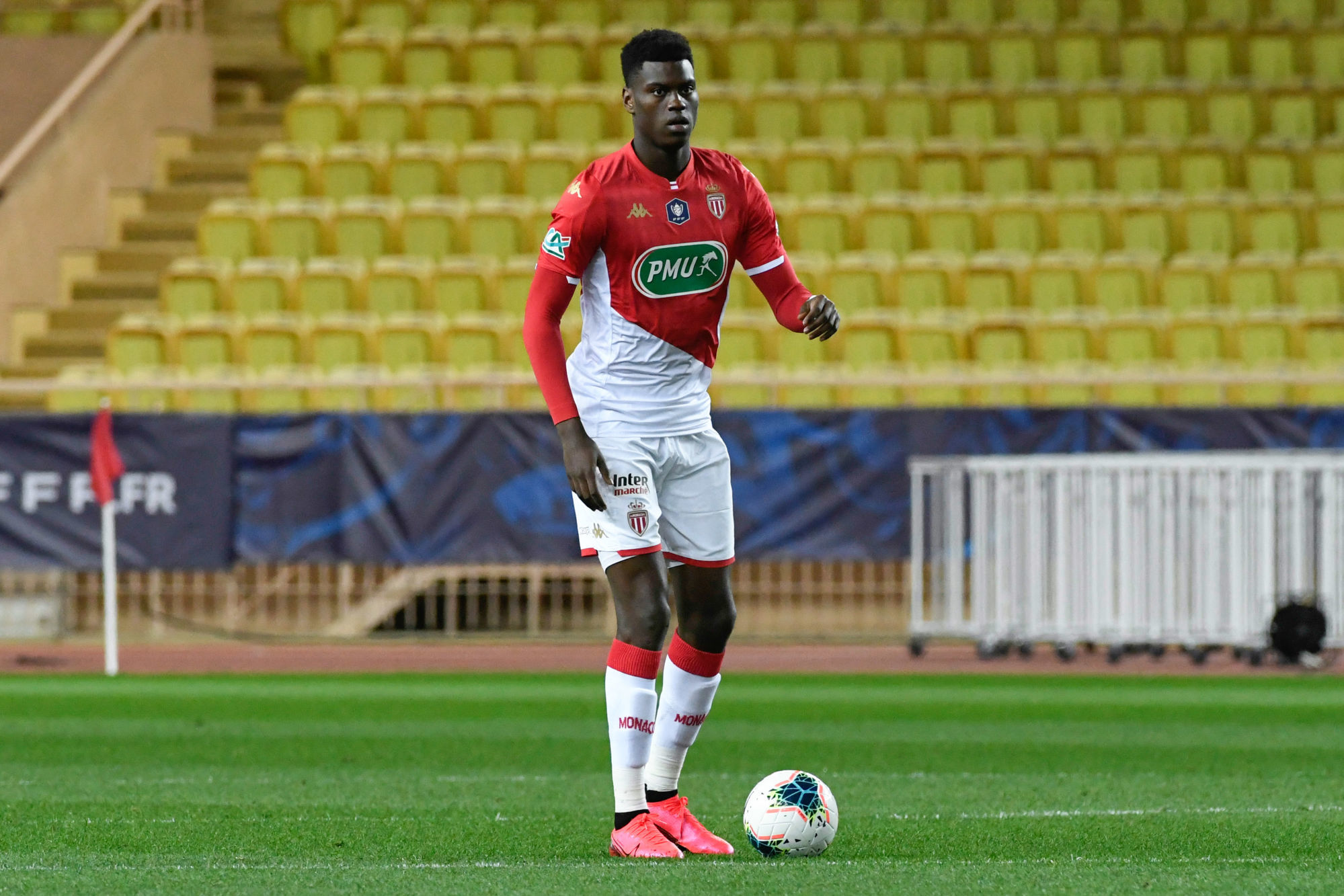 Benoit BADIASHILE of Monaco during the French Cup soccer match between Monaco and Saint-Etienne at Stade Louis II on January 28, 2020 in Monaco, Monaco. (Photo by Pascal Della Zuana/Icon Sport) - Benoit BADIASHILE - Stade Louis-II - Monaco (France)