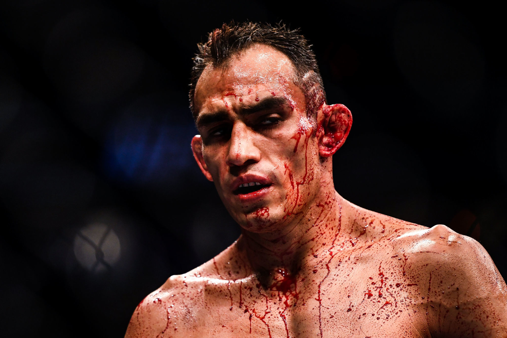 6 October 2018; Tony Ferguson during their UFC lightweight fight against Anthony Pettis during UFC 229 at T-Mobile Arena in Las Vegas, Nevada, USA. Photo by Stephen McCarthy/Sportsfile / Icon Sport