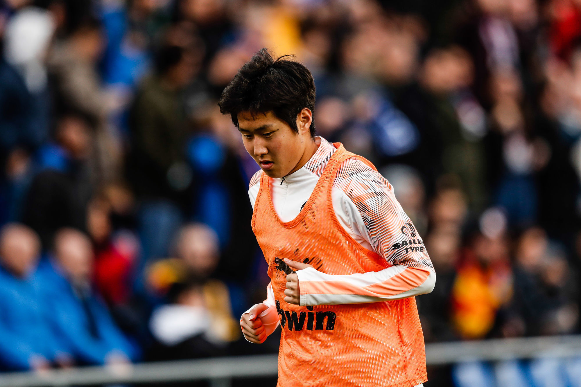 Kang-in Lee (Valencia CF)  Pre-match warm-up   La Liga match between Getafe CF vs Valencia CF at the Coliseum Alfonso Perez stadium in Madrid, Spain, February 8, 2020 . 

Photo by Icon Sport - Lee KANG-IN - Coliseum Alfonso Perez - Getafe (Espagne)