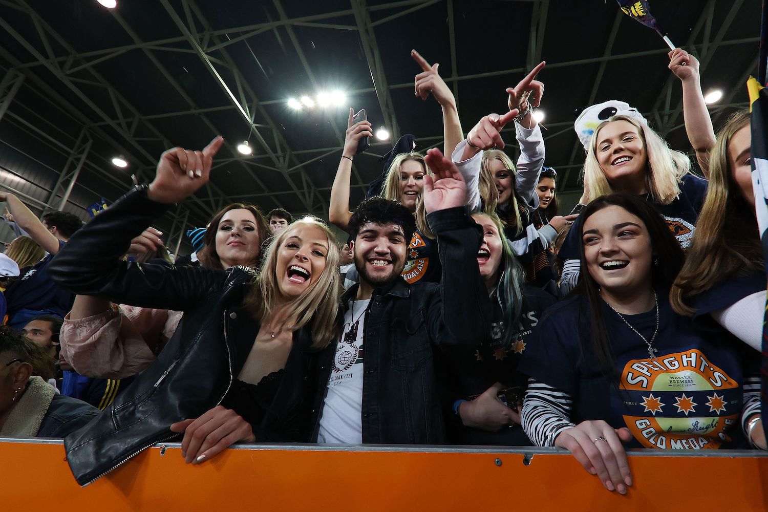 Fans attend the Super Rugby match between the Otago Highlanders and Waikato Chiefs at Forsyth Barr Stadium in Dunedin on June 13, 2020. (Photo by Marty MELVILLE / AFP)
