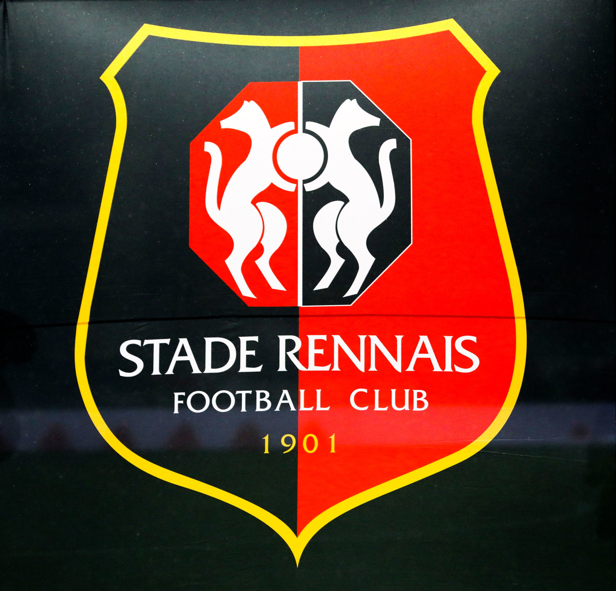 Illustration Logo Rennes during the Ligue 1 match between Toulouse FC and Rennes at Stadium Municipal on February 29, 2020 in Toulouse, France. (Photo by Manuel Blondeau/Icon Sport) - --- - Stadium Municipal - Toulouse (France)