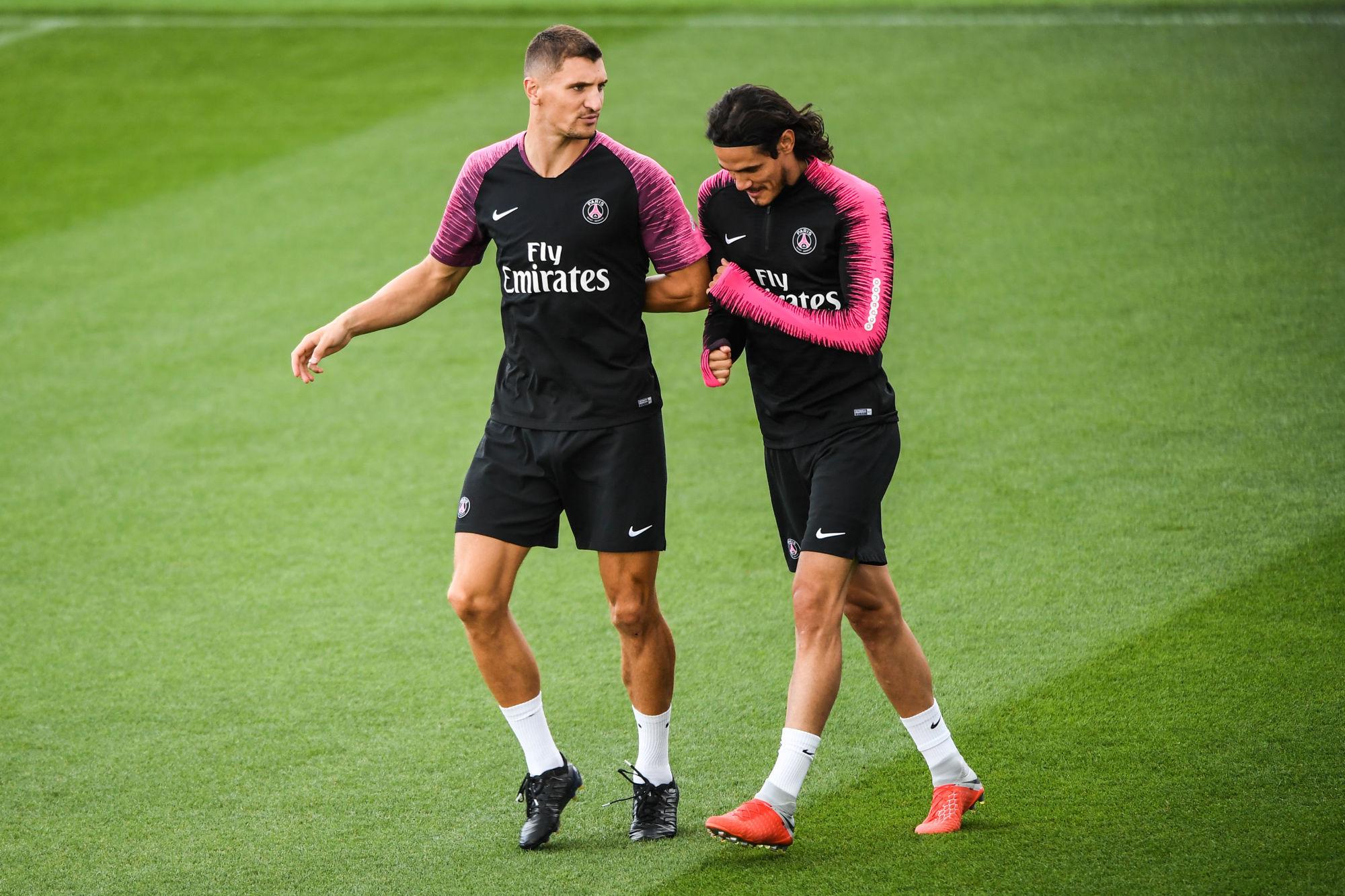 Thomas Meunier et Edinson Cavani - PSG (Photo Anthony Dibon/Icon Sport)