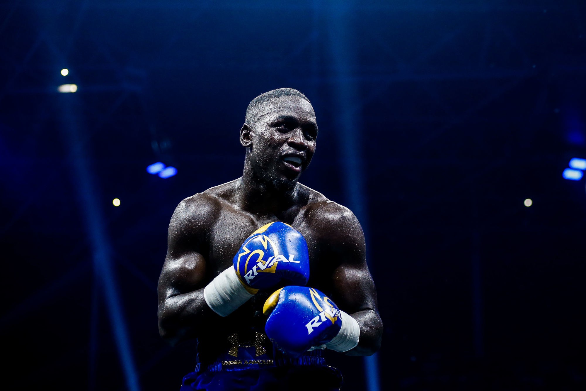 Souleymane CISSOKHO of France ( Gloves Blue ) during the La Conquete - Tony Yoka on September 28, 2019 in Nantes, France. (Photo by Johnny Fidelin/Icon Sport) - Souleymane CISSOKHO - Palais Des Sports De Beaulieu - Nantes (France)