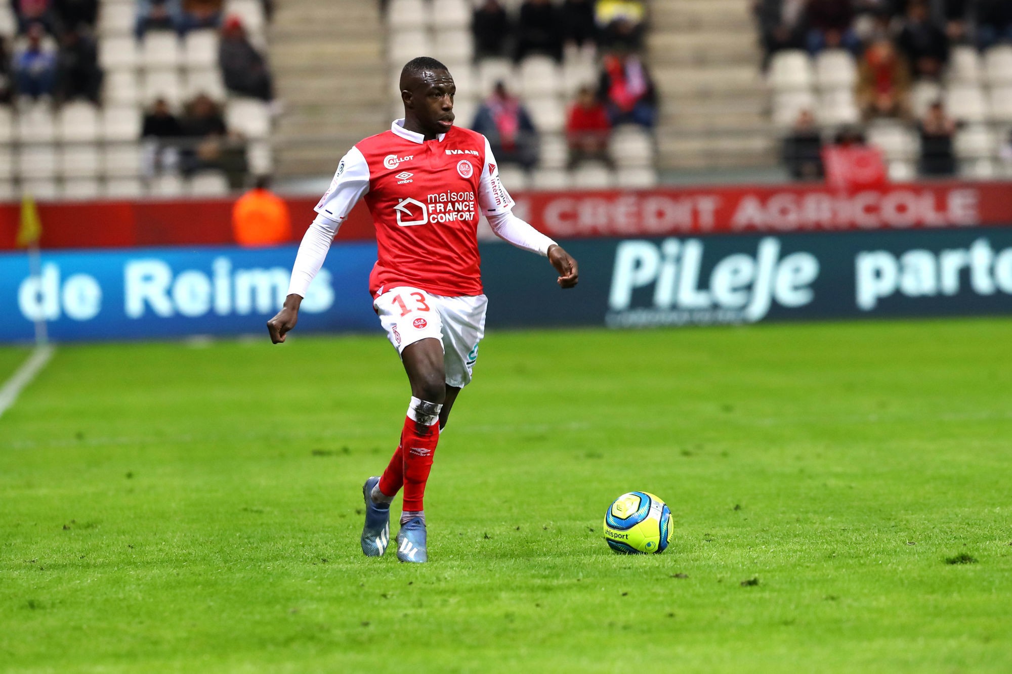 Hassane KAMARA of REIMS during the Ligue 1 match between Reims and Brest at Stade Auguste Delaune on March 7, 2020 in Reims, France. (Photo by Valentin Desbriel/Icon Sport) - Hassane KAMARA - Stade Auguste-Delaune - Reims (France)