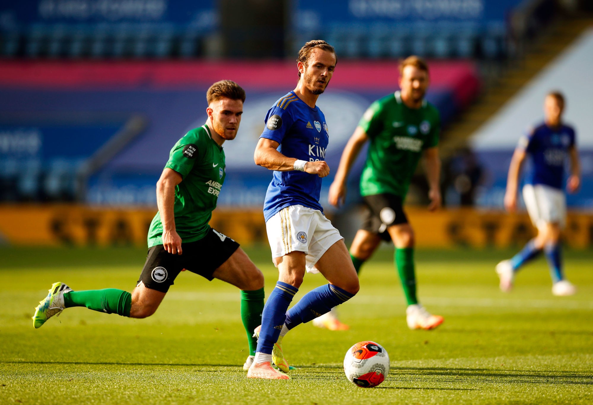 Leicester City's James Maddison during the Premier League Match at the King Power Stadium, Leicester. 


Photo by Icon Sport - Leicester (Angleterre)