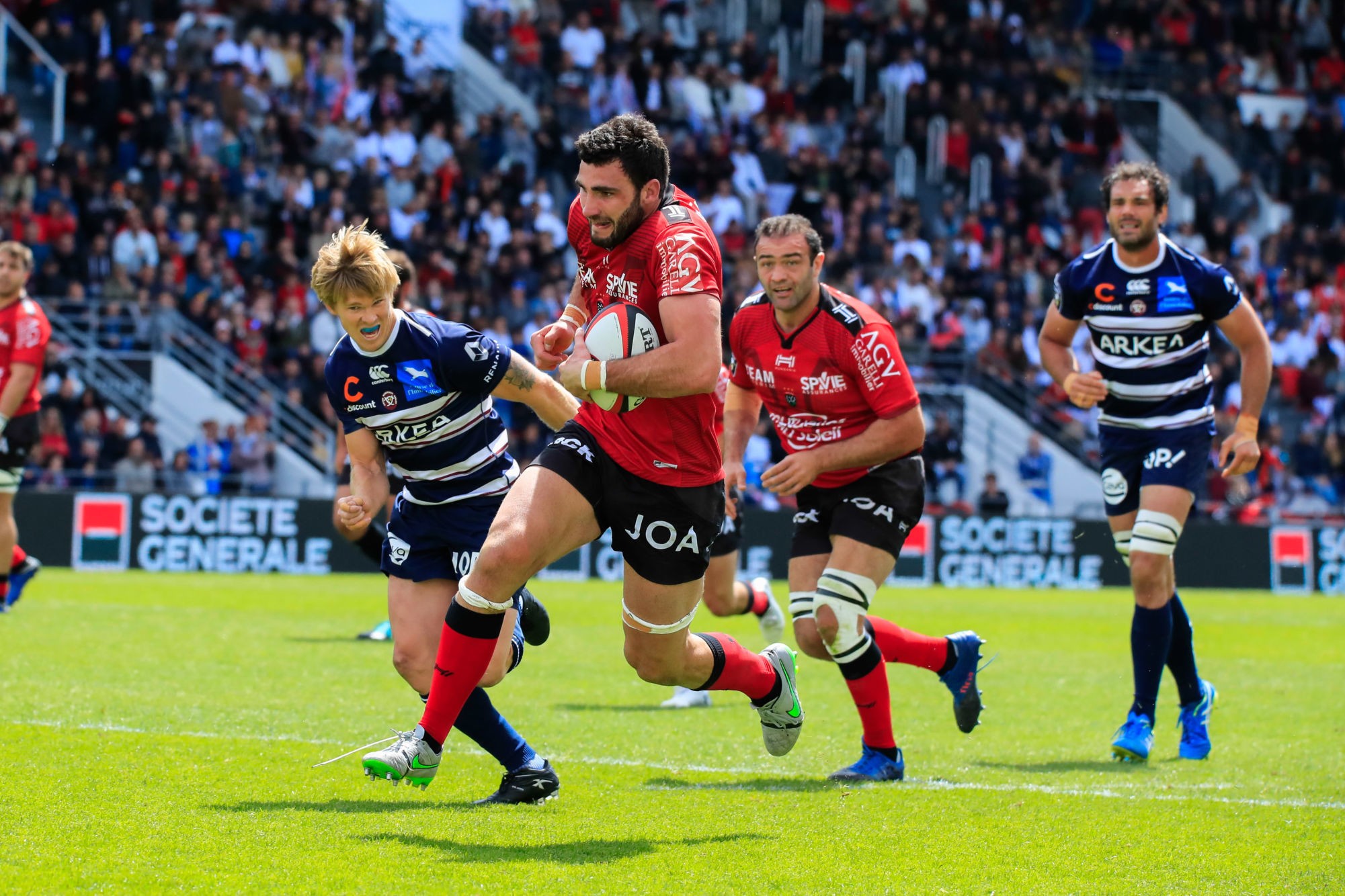 Charles Ollivon of Toulon during the Top 14 match between Toulon and Bordeaux Begles at Felix Mayol Stadium on April 28, 2019 in Toulon, France. (Photo by Wallis/Icon Sport)