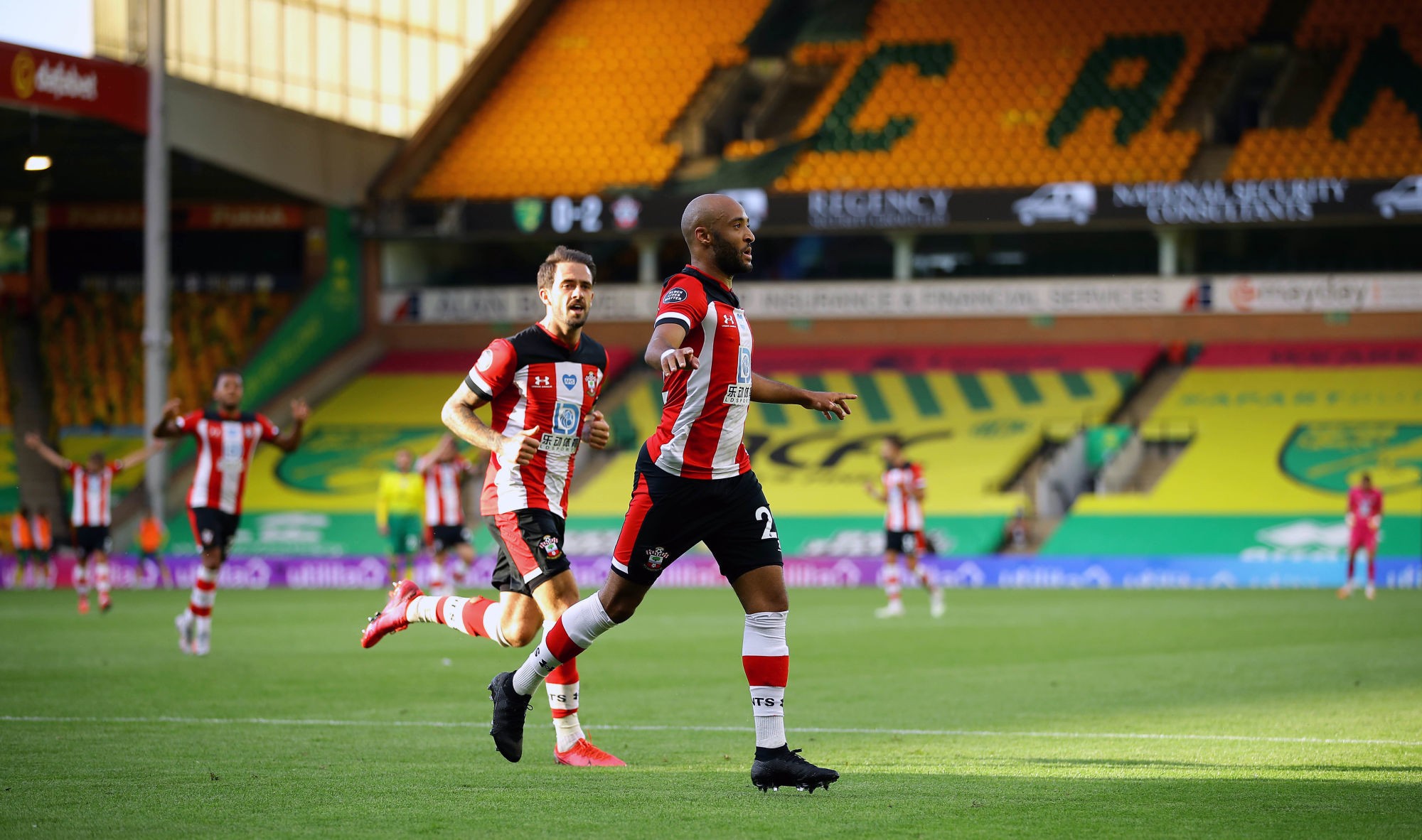 Southampton's Nathan Redmond celebrates scoring his side's third goal of the game during the Premier League match at Carrow Road, Norwich. 
Photo by Icon Sport - Carrow Road - Norwich (Angleterre)