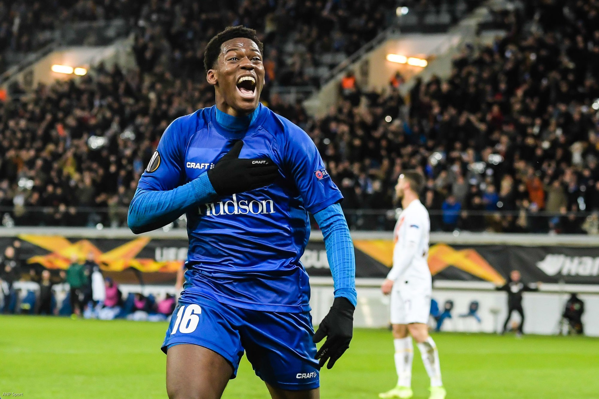 Jonathan David of KAA Gent scores during the UEFA Europa League round of 32 second leg match between KAA Gent v AS Roma at Ghelamco Arena on February 27, 2020 in Gent, Belgium 

Photo by Icon Sport - Jonathan DAVID - Ghelamco Arena - Gent (Belgique)