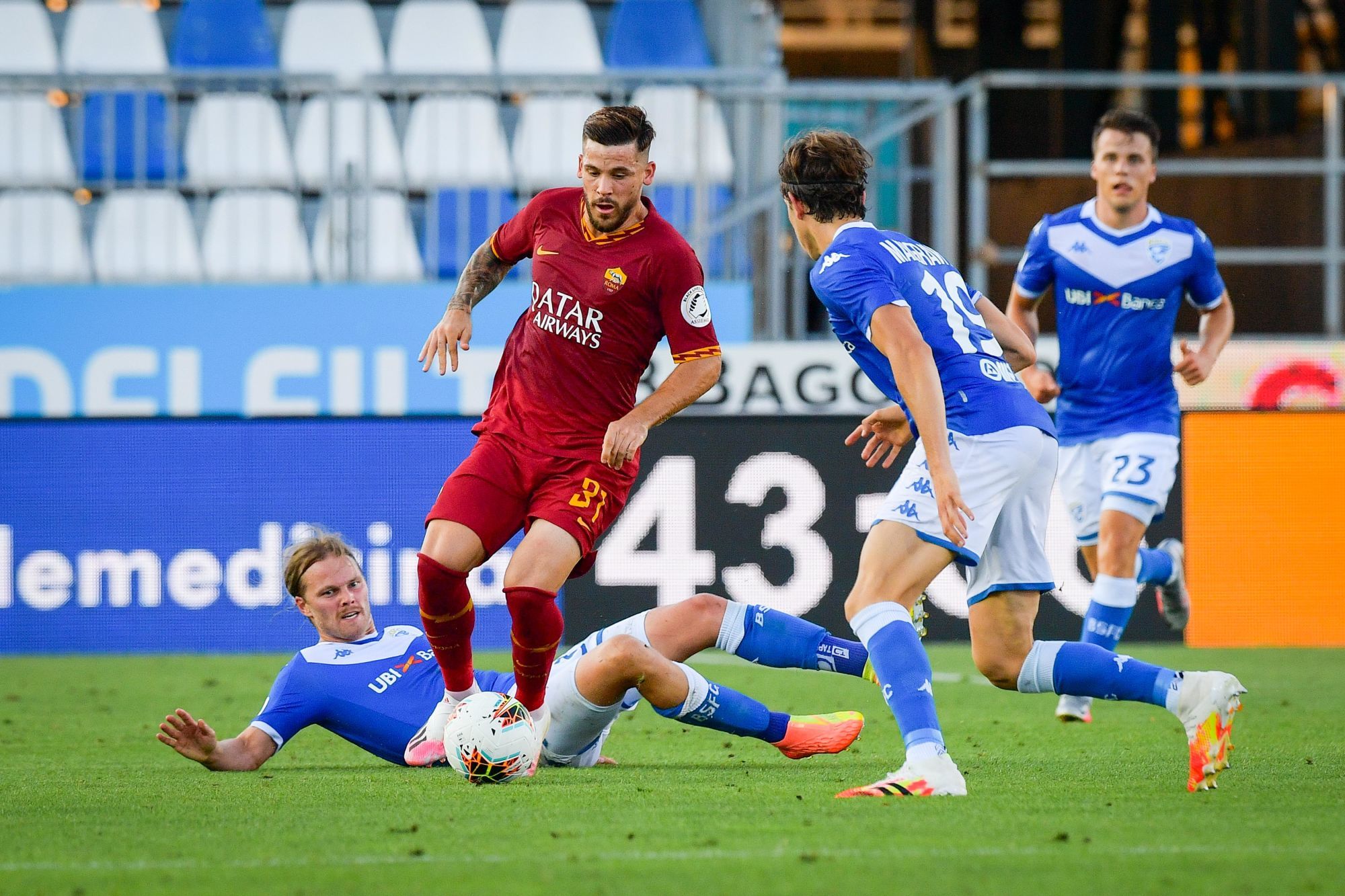 Foto Fabio Rossi/AS Roma/LaPresse
11/07/2020 Brescia (Italia)
Sport Calcio
Brescia-Roma
Campionato Italiano Serie A TIM 2019/2020 - Stadio Rigamonti
Nella foto: Carles Perez


Photo Fabio Rossi/AS Roma/LaPresse
11/07/2020 Brescia (Italy)
Sport Soccer
Brescia-Roma
Italian Football Championship League Serie A Tim 2019/2020 - Rigamonti Stadium
In the pic: Carles Perez 


Photo by Icon Sport - Stadio Mario Rigamonti - Brescia (Italie)