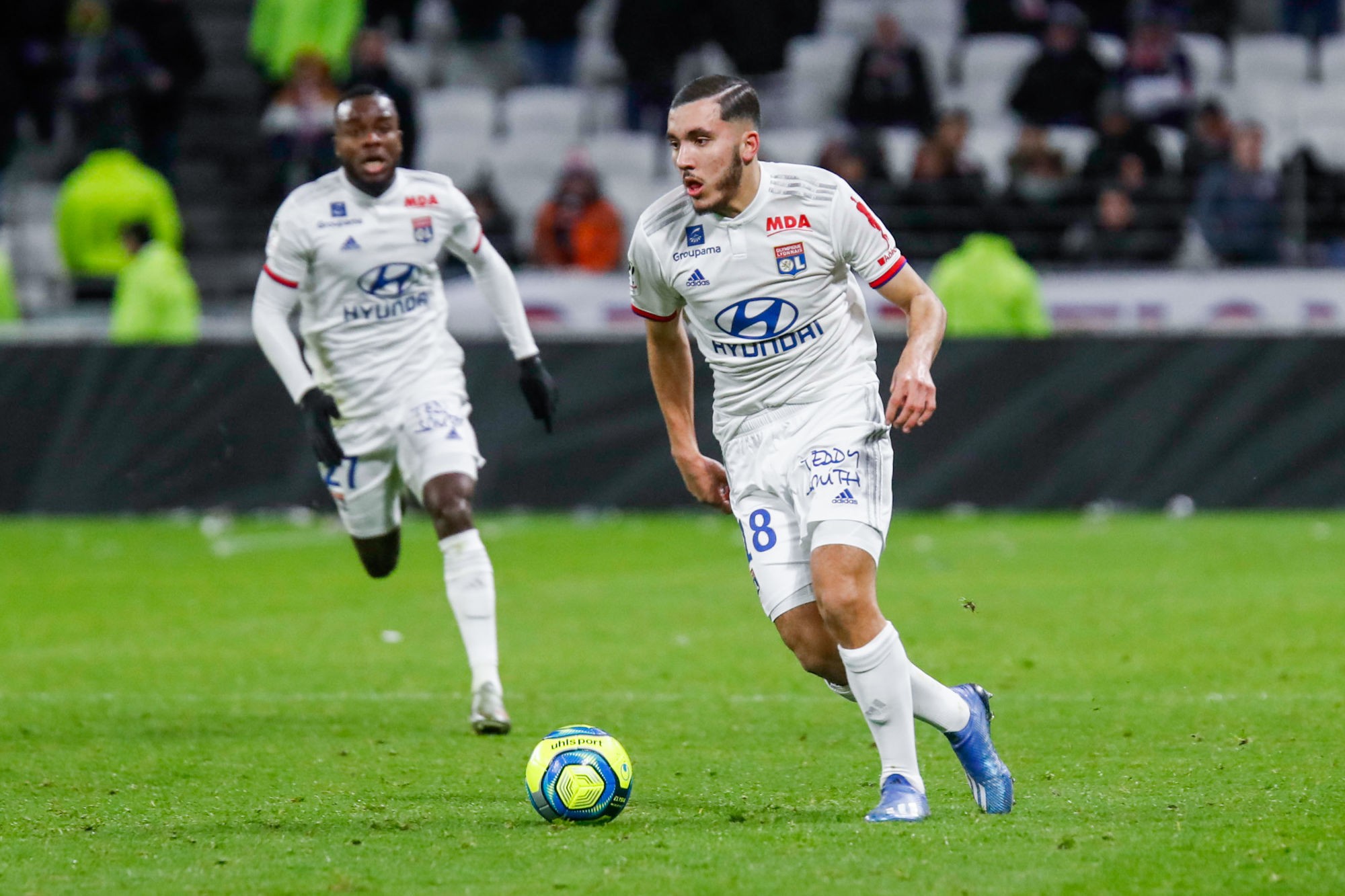 Ryann CHERKI of Lyon during the Ligue 1 match between Lyon and Amiens at Groupama Stadium on February 5, 2020 in Lyon, France. (Photo by Romain Biard/Icon Sport) - Maxwel CORNET - Rayan CHERKI - Groupama Stadium - Lyon (France)