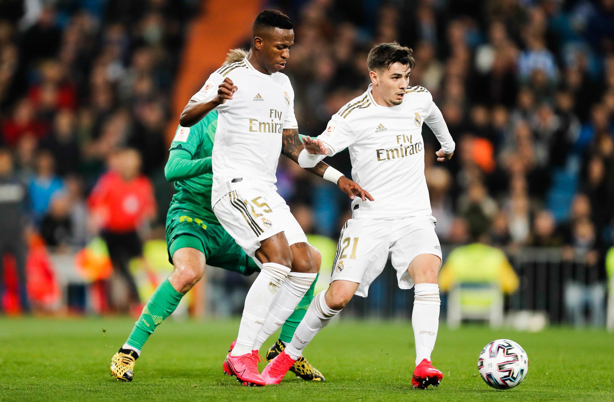 Partido de cuartos de final de la Copa del Rey entre el Real Madrid y la Real Socidad en el Bernabéu. En la imagen, Isak celebra uno de sus dos goles. Quarterfinal match of Spanish King´s Cup between Real Madrid and Real Sociedad. In this picture, Isak celebrates one of their two goals. 

Photo by Icon Sport - Brahim DIAZ - Vinicius JUNIOR - Stade Santiago-Bernabeu - Madrid (Espagne)