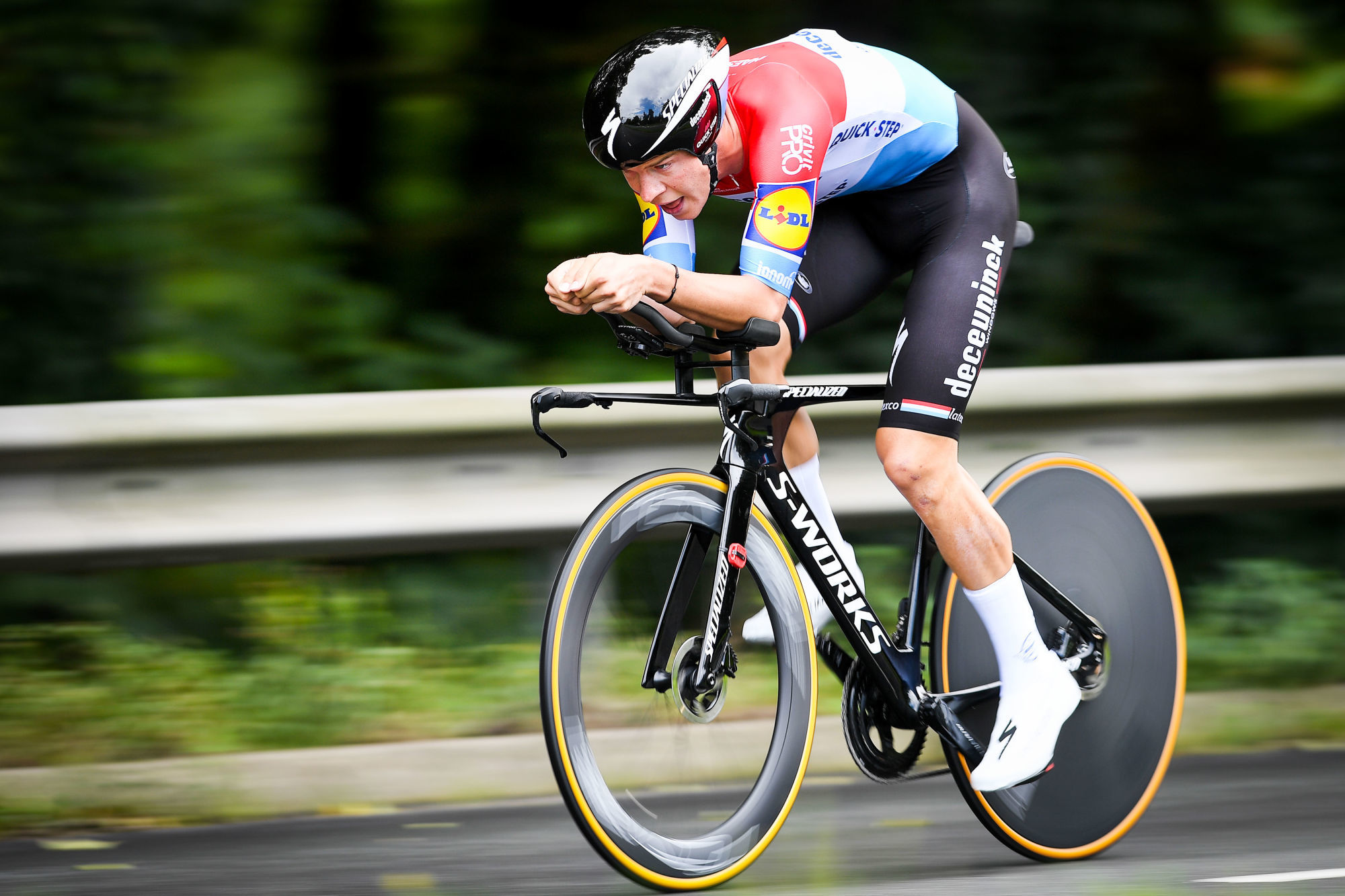Luxembourgian Bob Jungels of Deceuninck - Quick-Step pictured in action during the sixth stage of the 'Binckbank Tour' cycling race, an individual time trial from Den Haag to Den Haag (8,4 km), Saturday 17 August 2019. Photo : Belga / Icon Sport