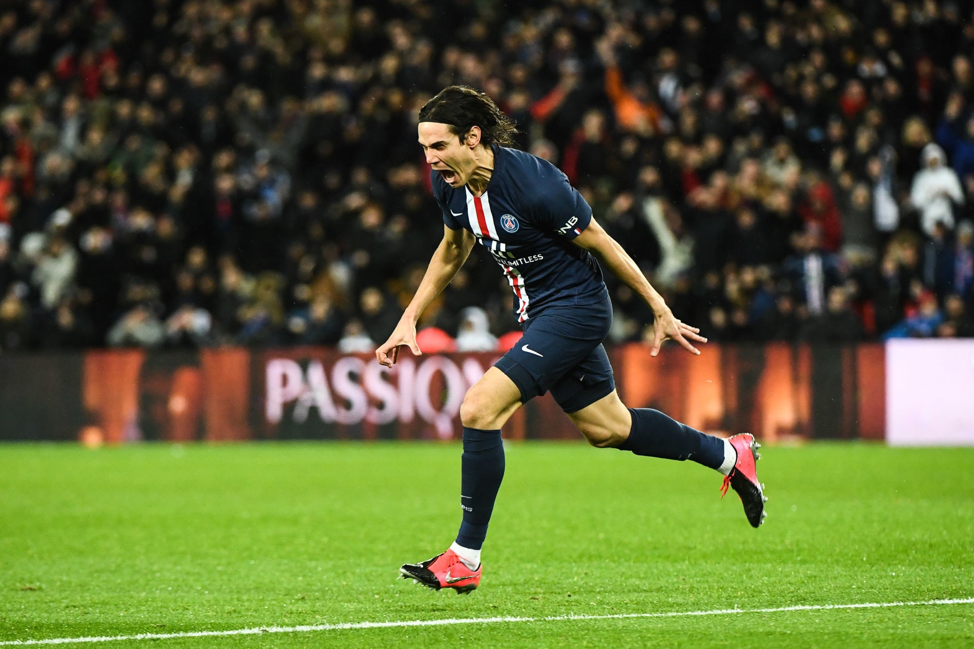 Edinson CAVANI of PSG celebrates a goal during the Ligue 1 match between Paris Saint-Germain and Olympique Lyonnais at Parc des Princes on February 9, 2020 in Paris, France. (Photo by Anthony Dibon/Icon Sport)
 - Edinson CAVANI - Parc des Princes - Paris (France)