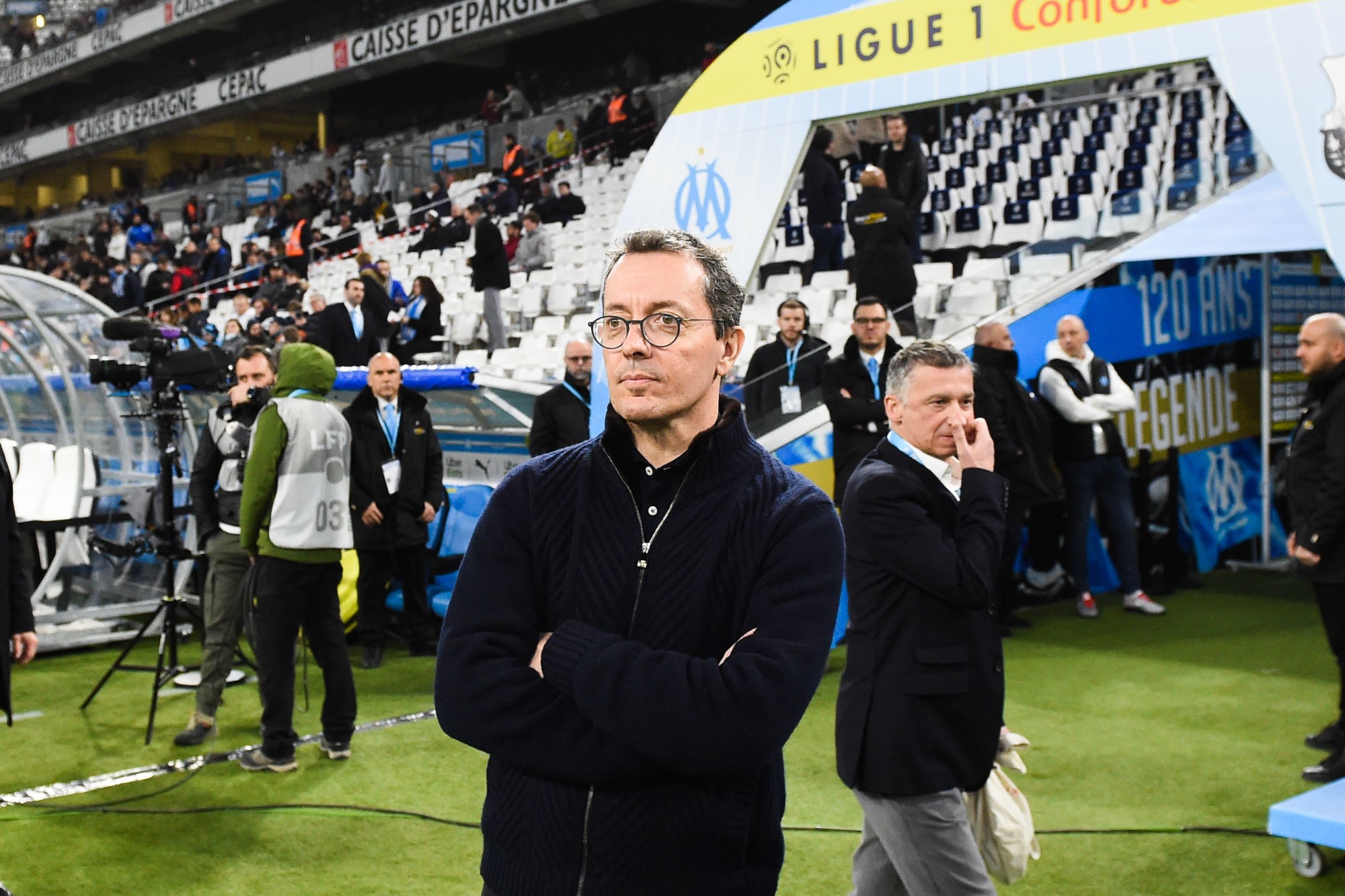 Jacques-Henri EYRAUD President of Marseille during the Ligue 1 match between Marseille and Amiens at Stade Velodrome on March 6, 2020 in Marseille, France. (Photo by Alexandre Dimou/Icon Sport) - Jacques-Henri EYRAUD - Orange Vélodrome - Marseille (France)