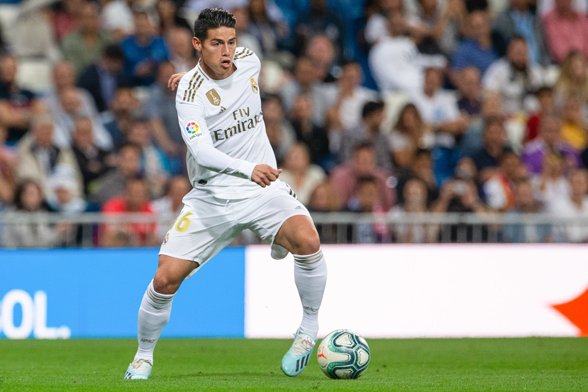 James Rodriguez of Real Madrid during the Liga match between Real Madrid and Osasuna on September 25, 2019 in Madrid, Spain. (Photo by Pressinphoto/Icon Sport) - James RODRIGUEZ - Stade Santiago-Bernabeu - Madrid (Espagne)