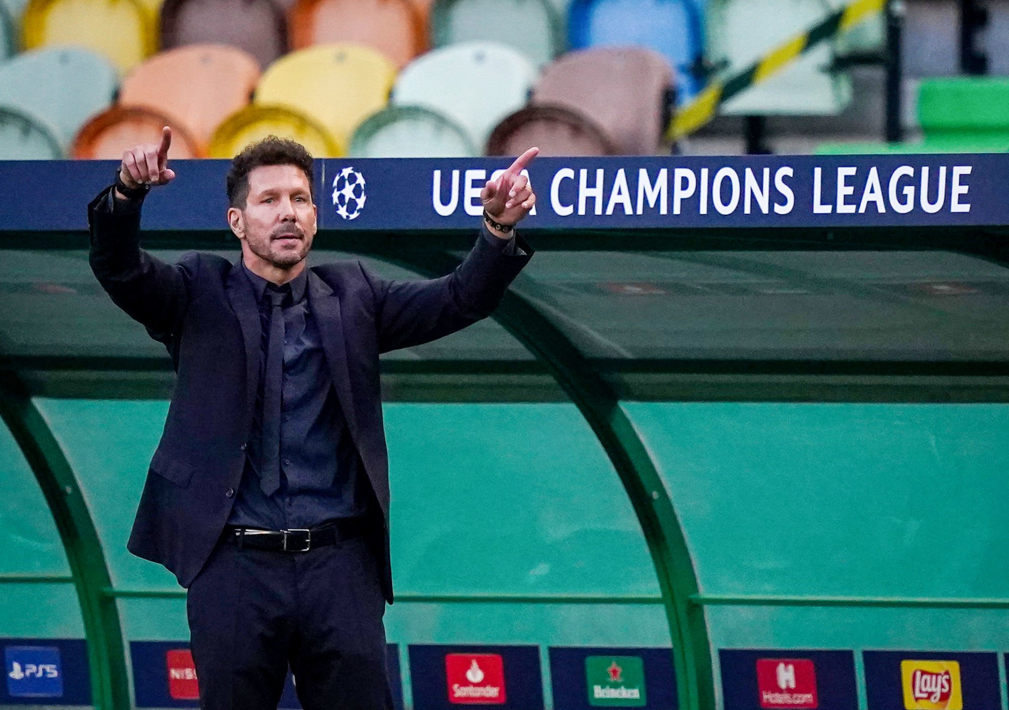firo Champions League 1/4 final 08/13/2020 RB Leipzig - Atletico Madrid Lisbon, Portugal, August 13th 2020, coach Diego Simeone (Atletico) in the quarterfinal UEFA Champions League match final tournament RB LEIPZIG - ATLETICO MADRID in season 2019/2020. - UEFA REGULATIONS PROHIBIT ANY USE OF PHOTOGRAPHS as IMAGE SEQUENCES and / or QUASI-VIDEO - National and international News-Agencies OUT Editorial Use ONLY Peter Schatz / Pool / via / firosportphoto | usage worldwide 

Photo by Icon Sport - Diego SIMEONE - Estadio Jose Alvalade - Lisbonne (Portugal)