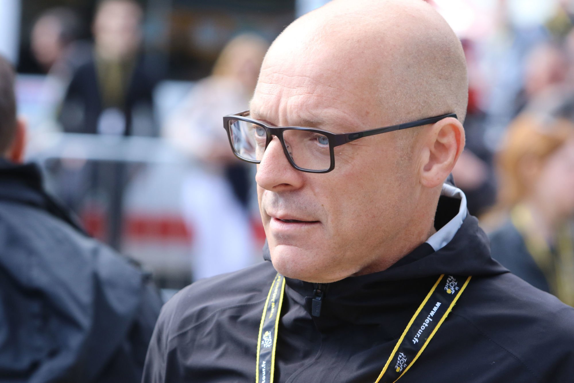 Team Sky Principal sir Dave Brailsford at the finish during the arrival of the twelfth stage of the 103rd edition of the Tour de France cycling race, 162,5 km from Montpellier to Mont Ventoux, France,