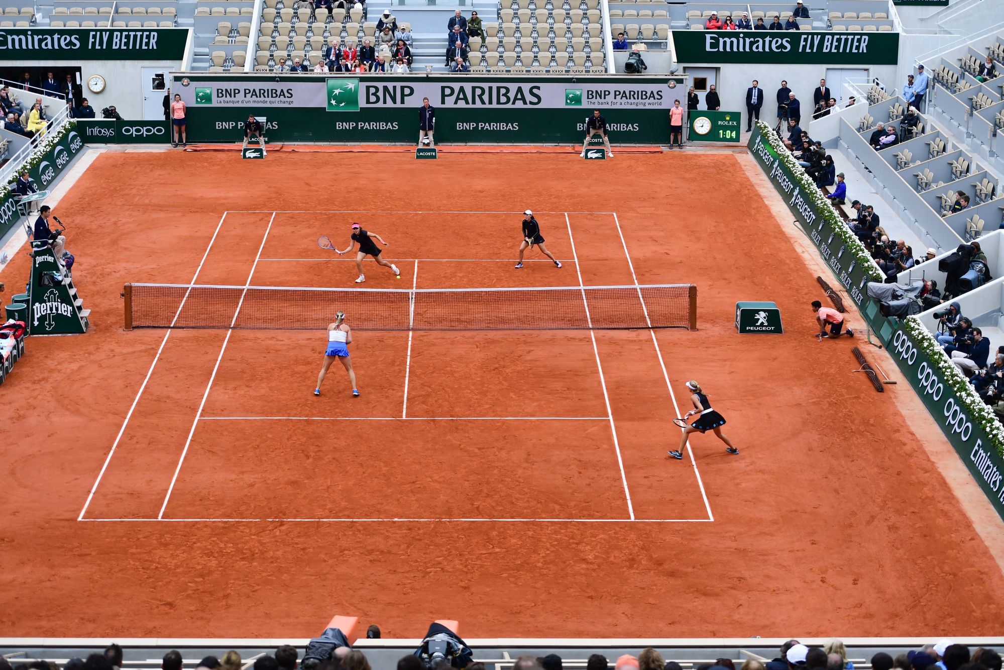 Finale du double féminin à Roland-Garros devant un public clairsemé (Photo Anthony Dibon/Icon Sport)