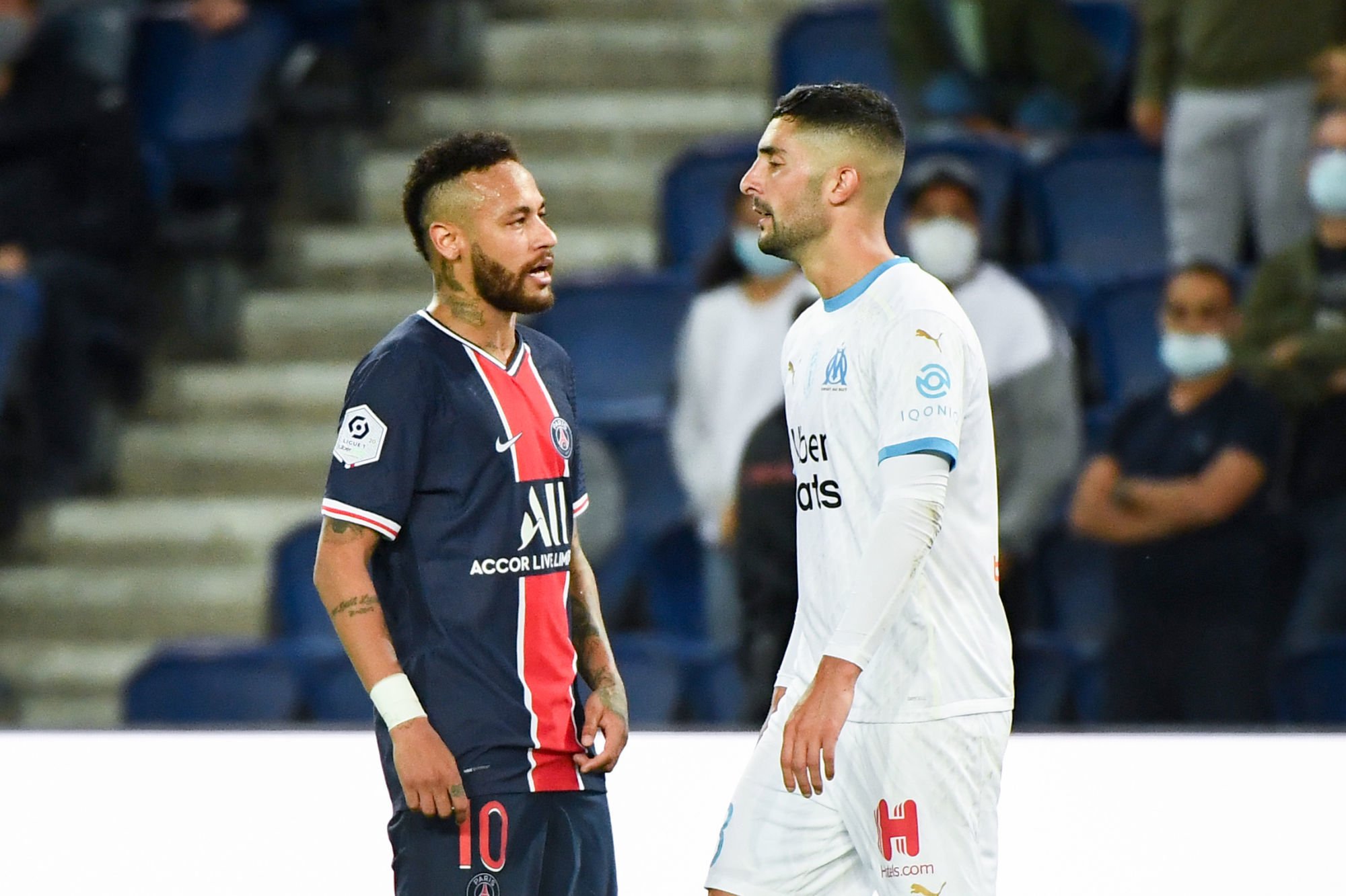 NEYMAR JR - PSG et Alvaro GONZALEZ -  Marseille. (Photo by Anthony Dibon/Icon Sport)