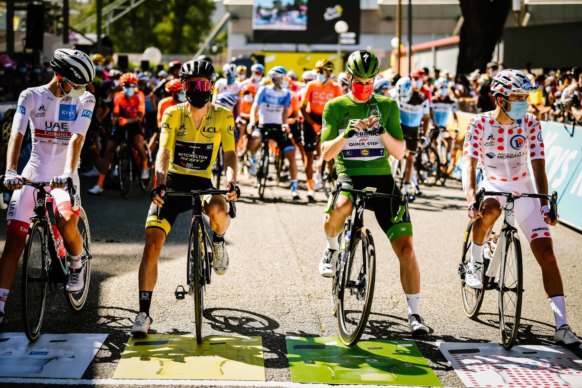 03/09/2020 - Tour de France 2020 - Etape 6 - Le Teil / Mont Aigoual (191 km) - T.POGACAR (UAE), A.YATES (MTS), S.BENETT (DQT) et B.COSNEFROY (ALM) 

Photo by Icon Sport -  (France)