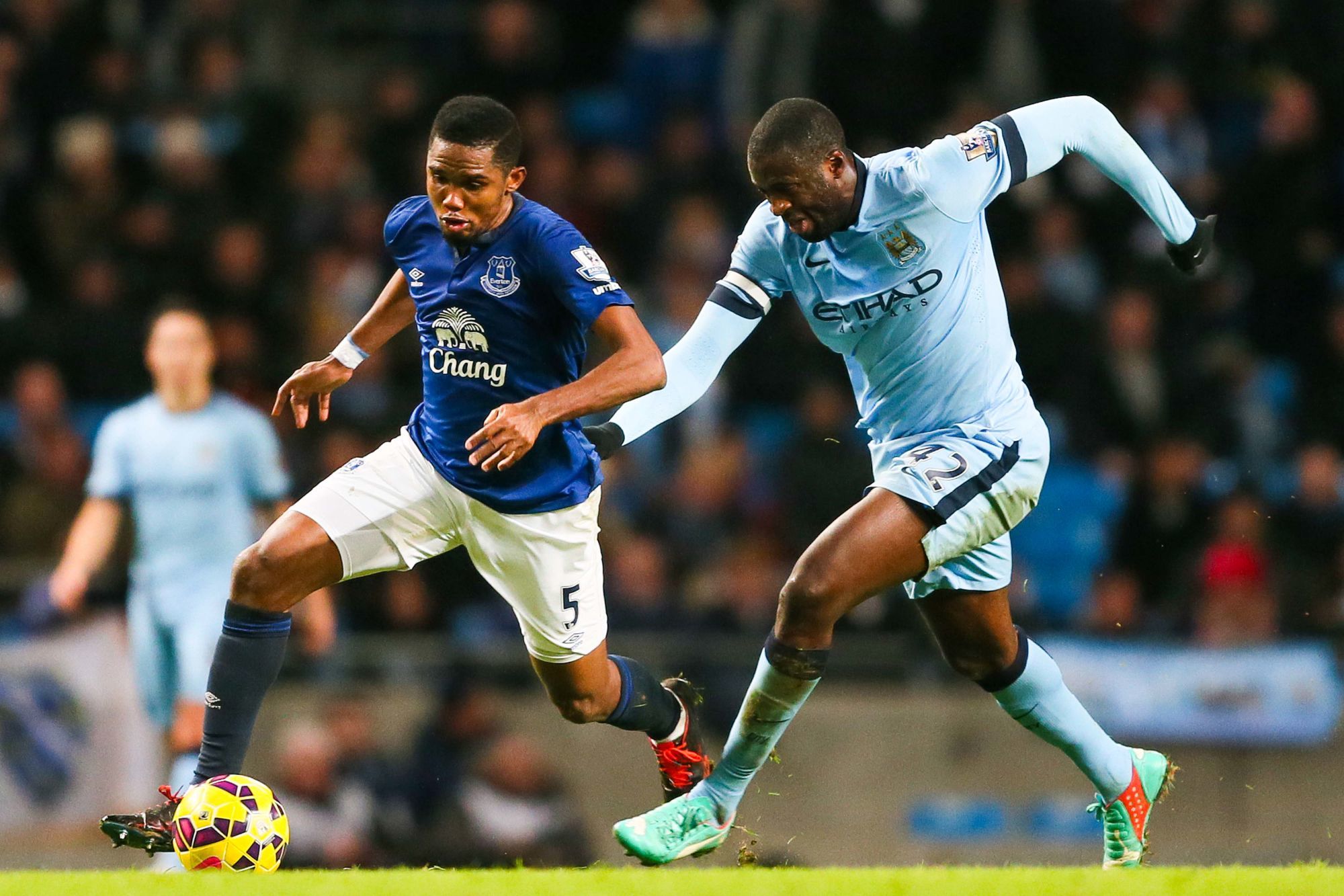 Samuel Eto'o / Yaya Toure - 06.12.2014 - Manchester City / Everton - 15eme journee de Premier League
Photo