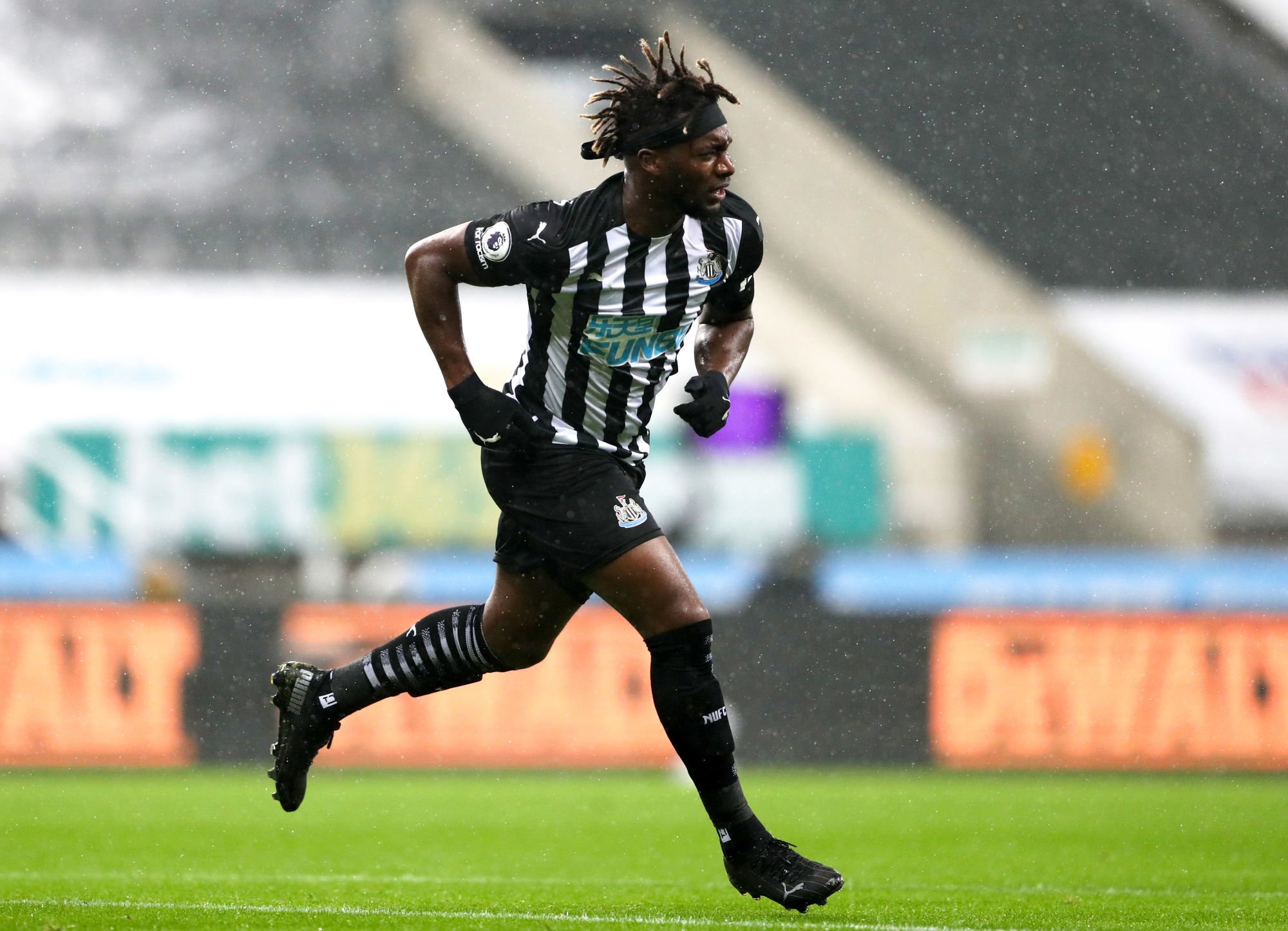 Newcastle United's Allan Saint-Maximin celebrates scoring his side's first goal of the game during the Premier League match at St James' Park, Newcastle. 
Photo by Icon Sport - St. James Park  - Newcastle (Angleterre)