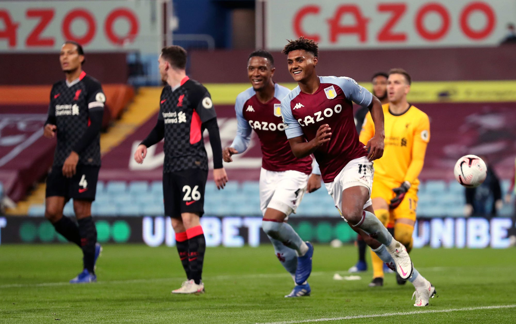 Aston Villa's Ollie Watkins celebrates scoring his side's fourth goal of the game to complete his hat trick during the Premier League match at Villa Park, Birmingham. 
Photo by Icon Sport - Villa Park - Birmingham (Angleterre)