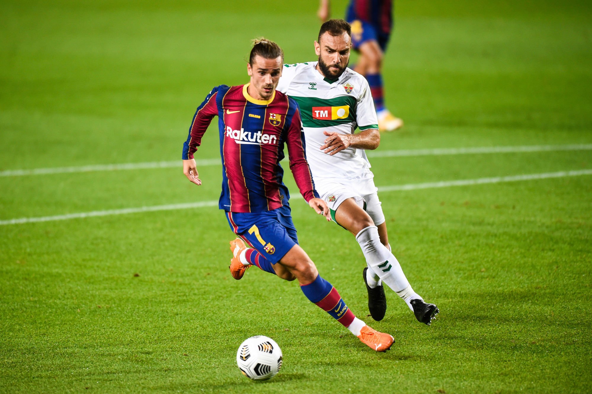 Antonie Griezmann of FC Barcelona  during the Joan Gamper Trophy match between FC Barcelona and Elche CF played at Camp Nou Stadium on September 19, 2020 in Barcelona, Spain. (Photo by Pressinphoto/Icon Sport) - Antoine GRIEZMANN - Gonzalo VERDU - Camp Nou - Barcelone (Espagne)