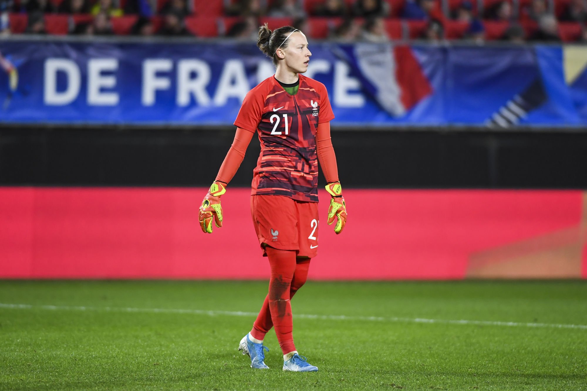 Pauline PEYRAUD-MAGNIN of France during the Women's friendly match between France and Brazil at Stade du Hainaut on March 7, 2020 in Valenciennes, France. (Photo by Aude Alcover/Icon Sport) - Pauline PEYRAUD-MAGNIN - Stade du Hainaut - Valenciennes (France)