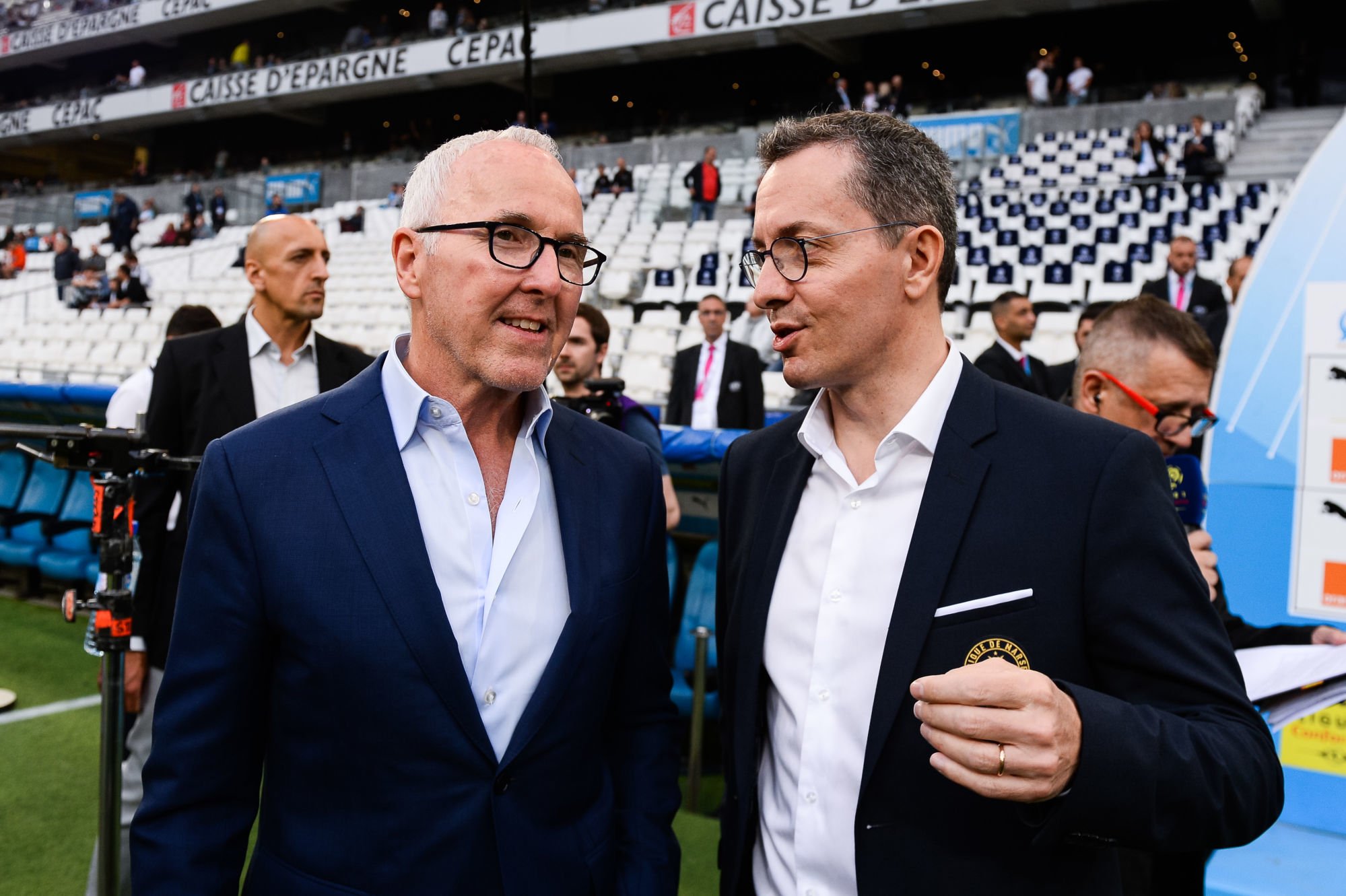 Frank McCourt owner of Marseille and Jacques Henri Eyraud